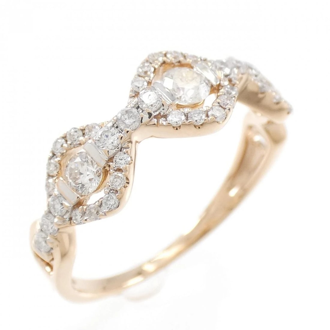 K18PG DIAMOND RING: K18PG Diamond Ring Brand: Unbranded Type/Style: Diamond Ring Material: K18 Pink Gold, Color: Pink Gold Size: US 6 1/2 Accessories: None Accessories Notice: When purchasing pre-owned goods, please