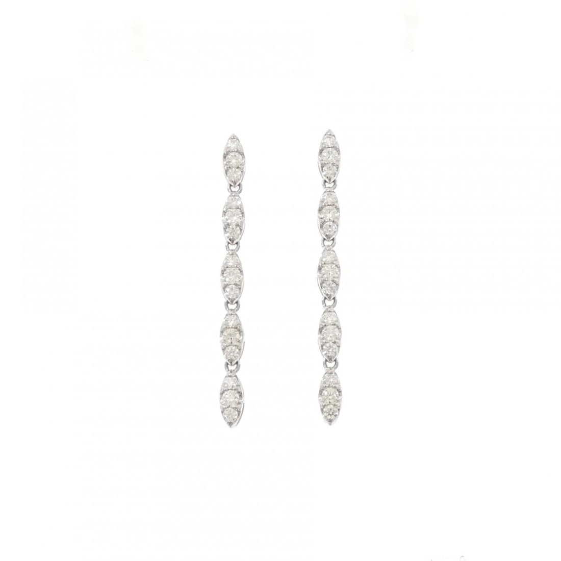 K18WG DIAMOND PIERCE/EARRING: K18WG Diamond Pierce/Earring Brand: Unbranded Type/Style: Diamond Pierce/Earring Material: K18WG, Color: White gold Size: Actual Size Approximate dimensions (height x width): 43.7cm x 3.4cm