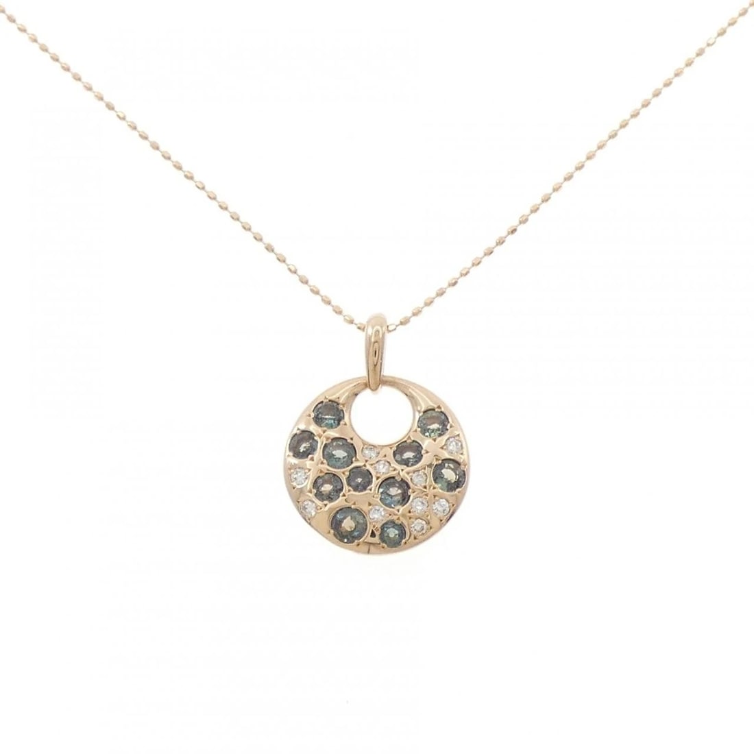 K18PG ALEXANDRITE NECKLACE: K18PG Alexandrite Necklace Brand: Unbranded Type/Style: Alexandrite Necklace Material: K18PG, Main Stone/Creation AlexandriteSecondary StoneDiamond Color: Pink Gold Size: 45cmActual Size Pendant