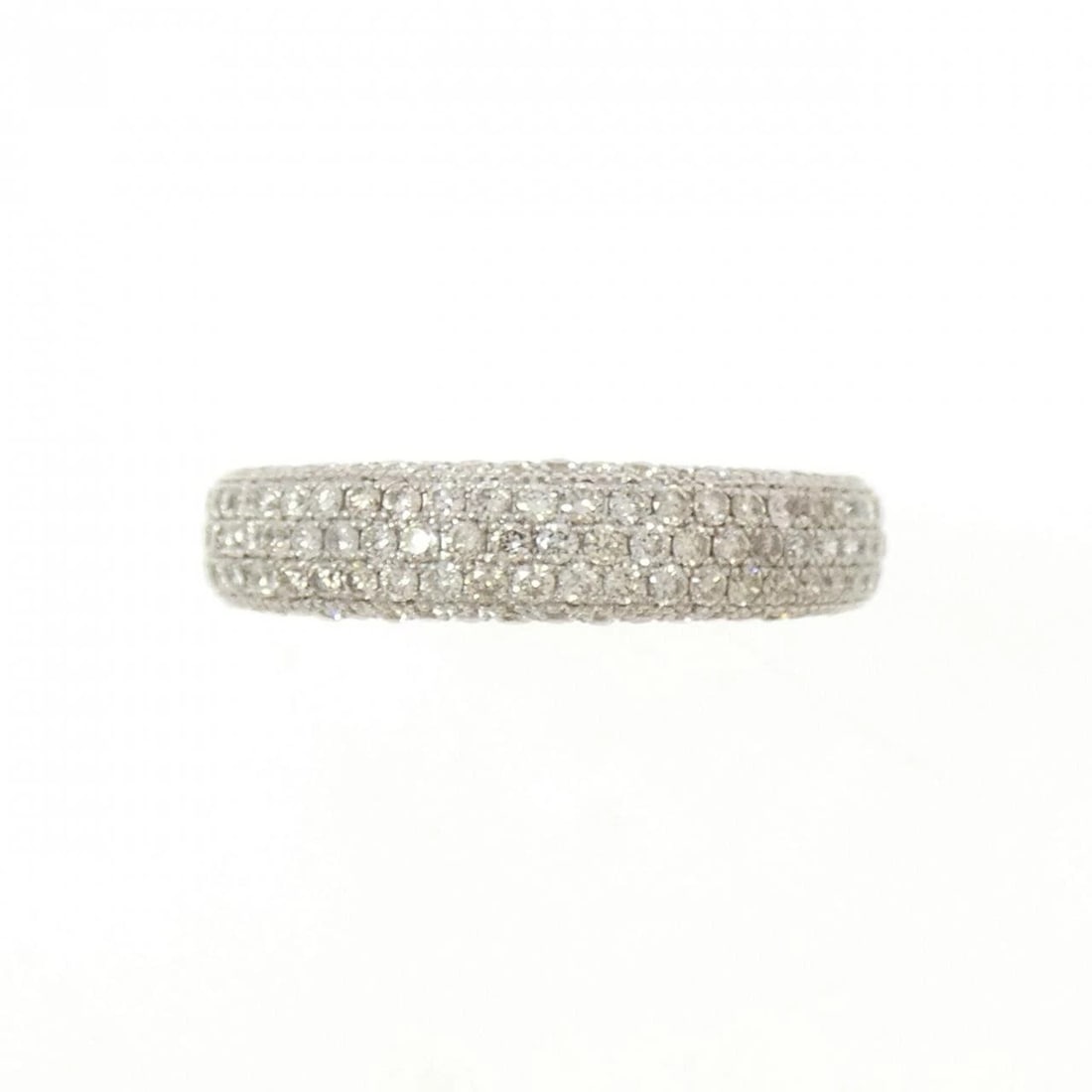 K18WG PAVE DIAMOND RING: K18WG Pave Diamond Ring Brand: Unbranded Type/Style: Diamond Ring Material: K18WG, Main Stone/Creation Natural Color: White gold Size: US 6 1/4 Accessories: None Accessories Notice: When p