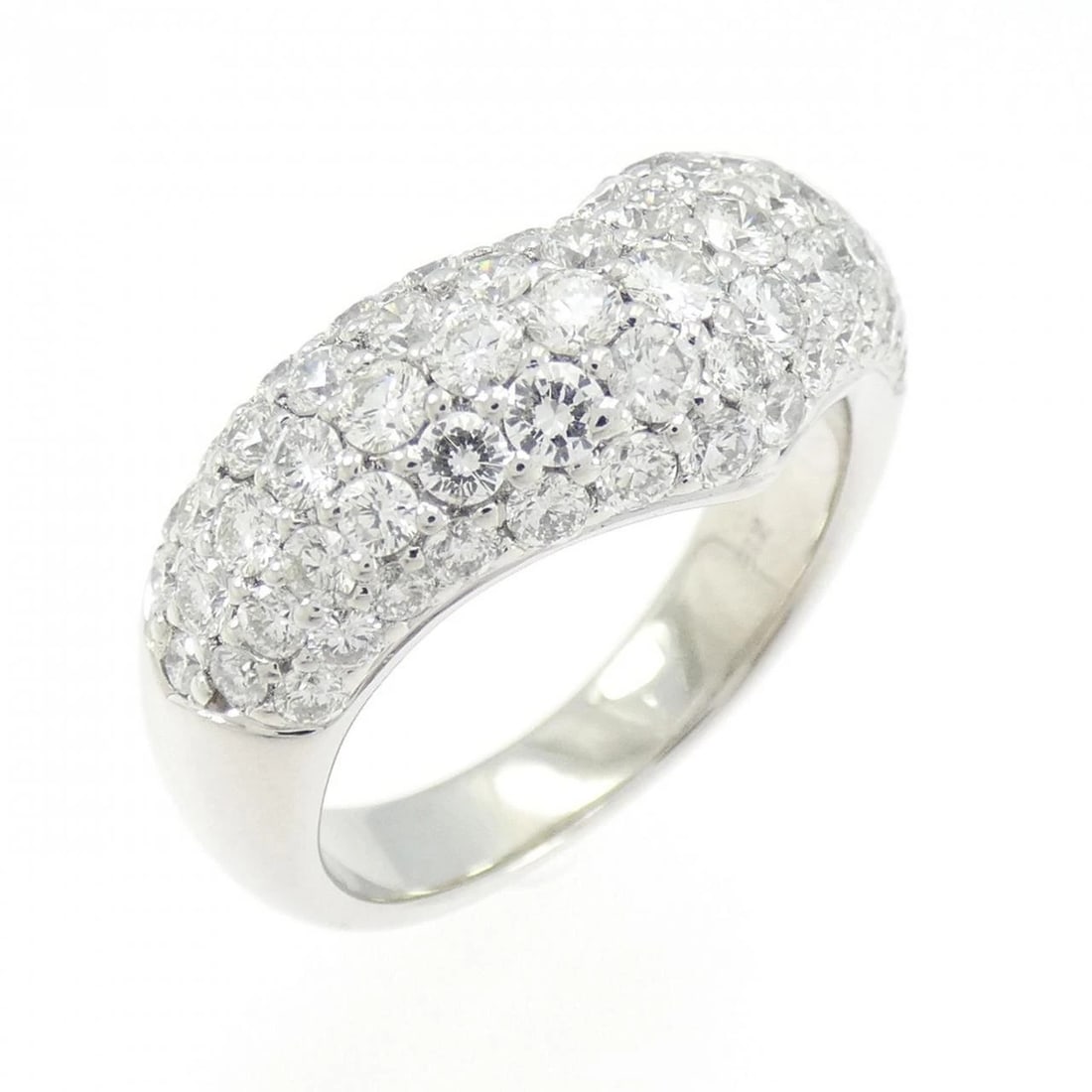 K18WG PAVE DIAMOND RING: K18WG Pave Diamond Ring Brand: Unbranded Type/Style: Diamond Ring Material: 18k White Gold, Color: White Gold Size: US 7 1/4 Accessories: None Accessories Notice: When purchasing pre-owned