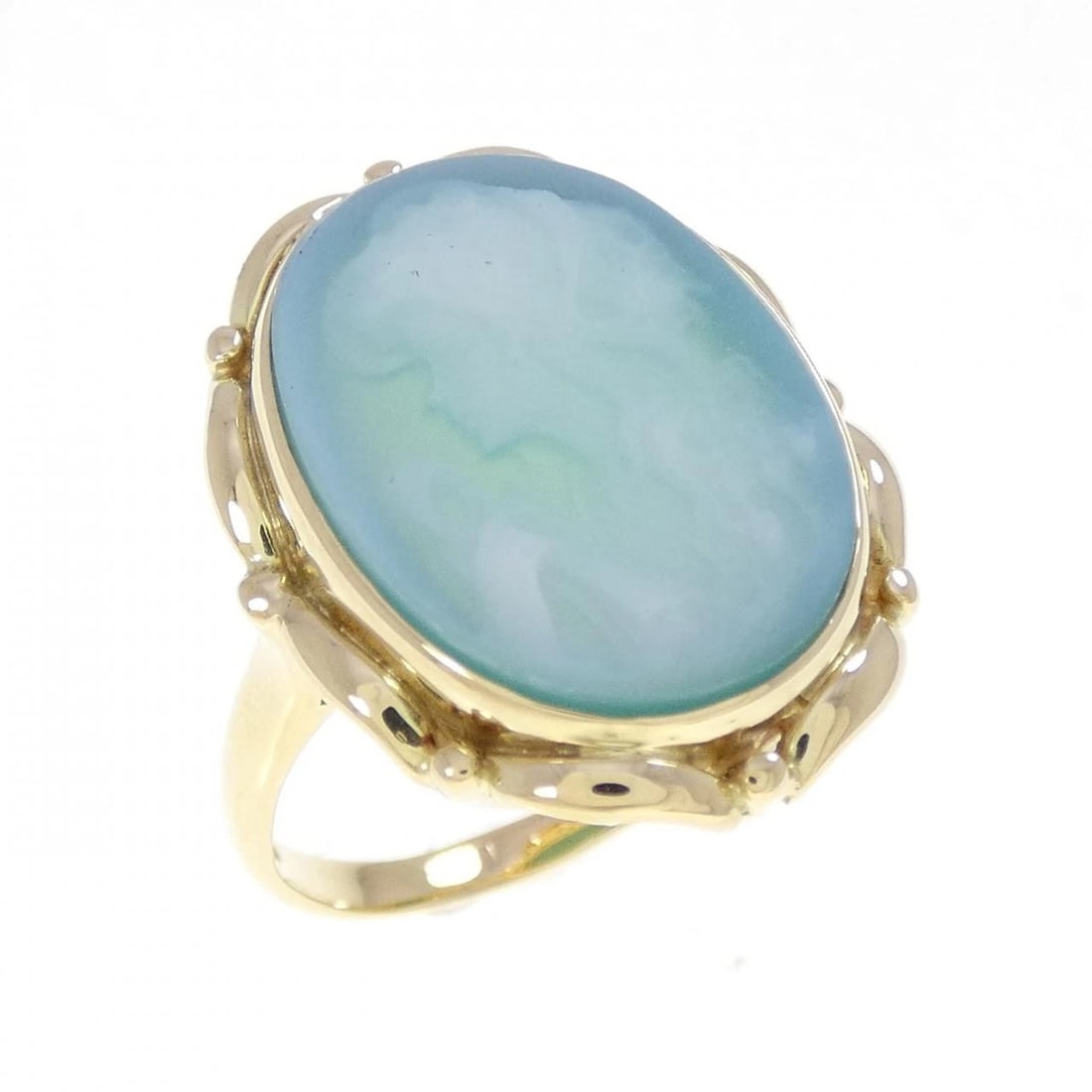 K18YG AGATE CAMEO RING: K18YG Agate Cameo Ring Brand: Unbranded Type/Style: Agate Cameo Ring Material: 18K Yellow Gold, Color: Yellow Gold Size: US 6 1/2 Accessories: None Accessories Notice: When purchasing pre-owned