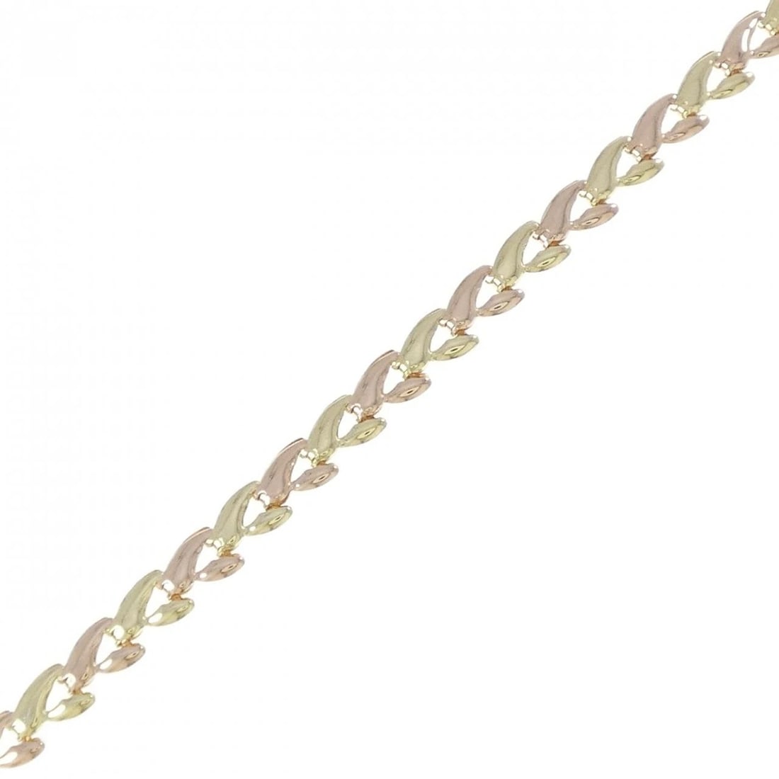 K18YG/K18PG BRACELET: K18YG/K18PG bracelet Brand: Unbranded Type/Style: bracelet Material: 18K Yellow Gold18k Pink Gold, Color: Pink Gold Yellow Gold Size: Actual SizeMax width approx: 4.9mmSize 18.5cm Accessories: None