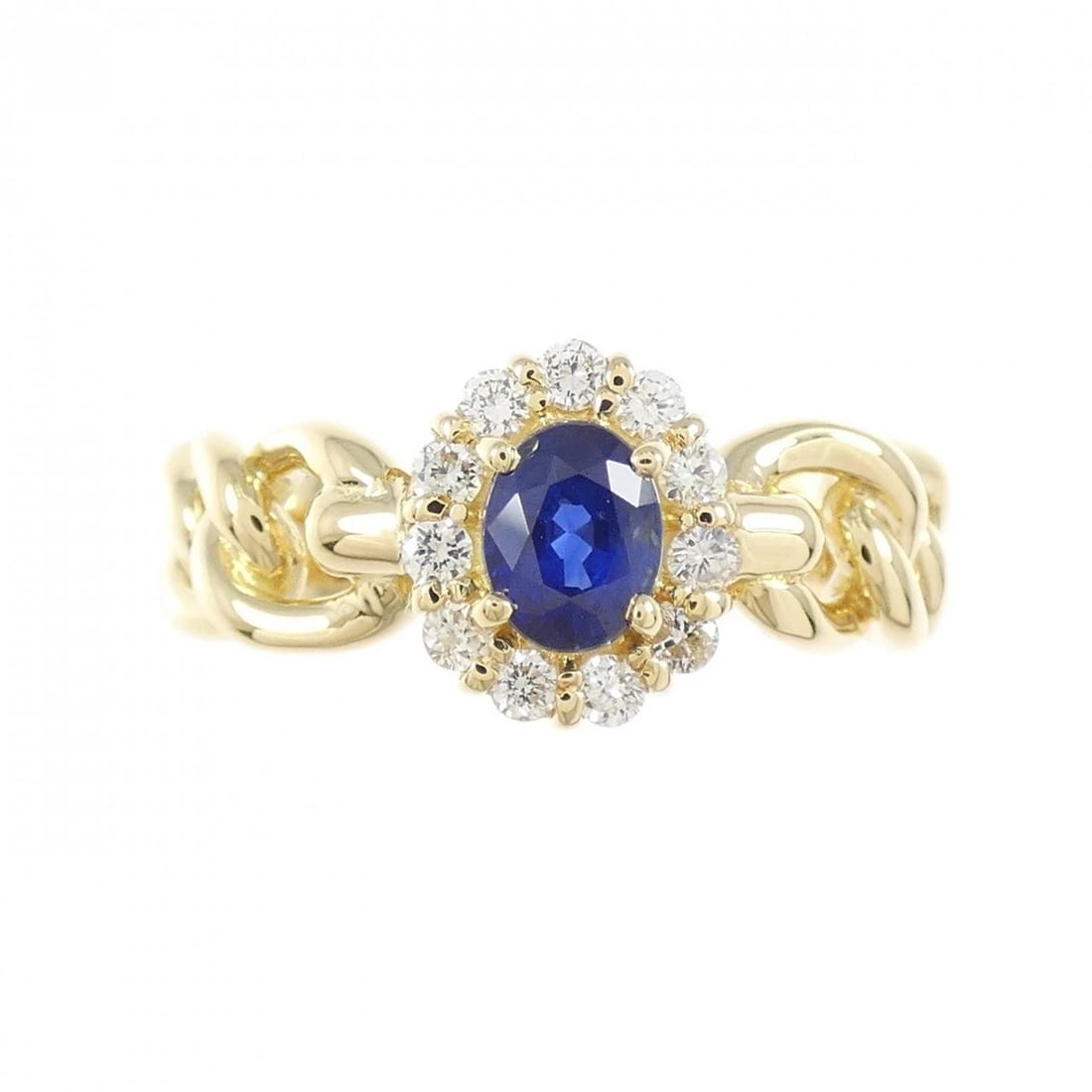 K18YG SAPPHIRE RING: K18YG Sapphire Ring Brand: Unbranded Type/Style: Sapphire Ring Material: 18K Yellow Gold, Main Stone/Creation Sapphire Secondary Stone Diamond Color: Yellow Gold Size: US 6 1/4 Accessories: None