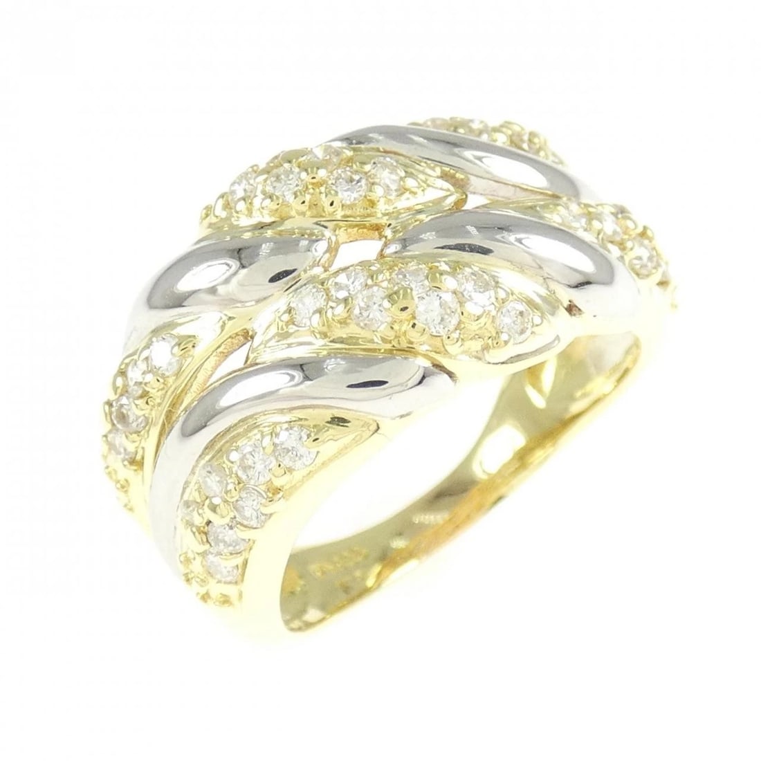 K18YG/PT900 DIAMOND RING: K18YG/PT900 diamond ring Brand: Unbranded Type/Style: Diamond ring Material: K18YG/PT900, Color: YG,Silver Size: US 5 1/2 Accessories: None Accessories Notice: When purchasing pre-owned goods, please
