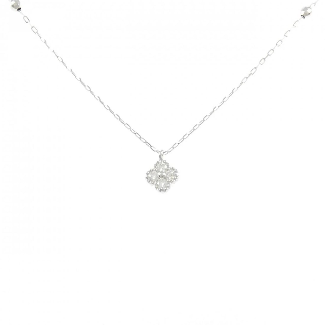 K18WG DIAMOND NECKLACE: K18WG Diamond Necklace Brand: Unbranded Type/Style: Diamond Necklace Material: K18WG, Color: White gold Size: 72cmActual Size Pendant length approx. x width approx.: 7.2mmx7.2mm Chain maximum width