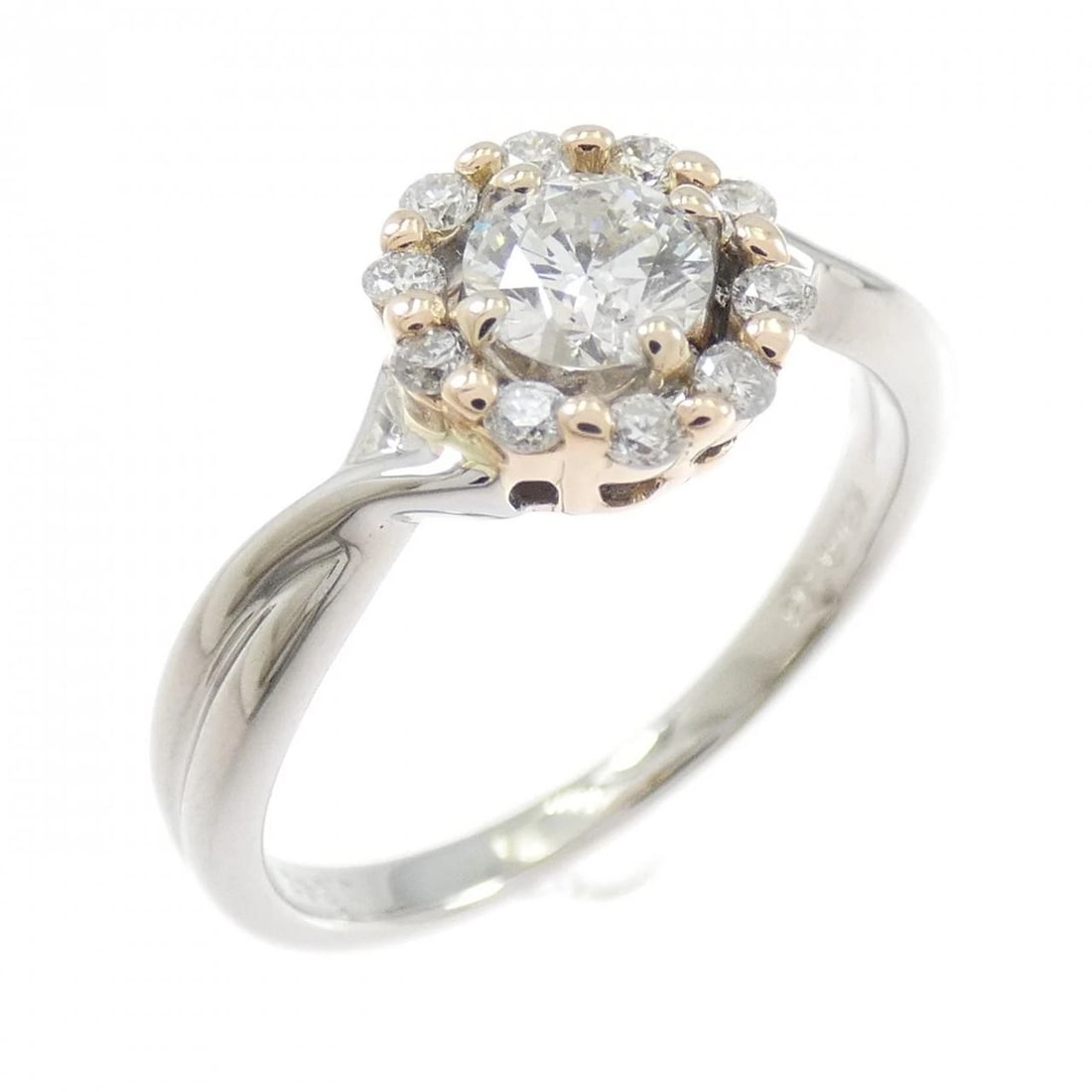 K18WG/K18PG DIAMOND RING: K18WG/K18PG Diamond Ring Brand: Unbranded Type/Style: Diamond Ring Material: 18k Pink Gold 18k White Gold, Color: Pink Gold White Gold Size: US 6 1/4 Accessories: None Accessories Notice: When