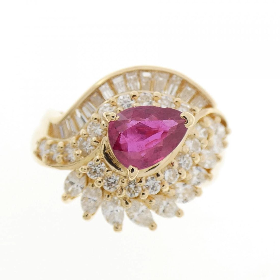 K18YG RUBY RING - 2