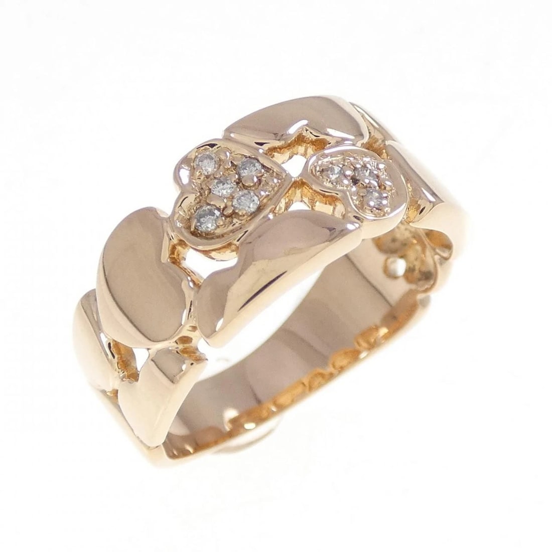 K18PG HEART DIAMOND RING: K18PG Heart Diamond Ring Brand: Unbranded Type/Style: Diamond Ring Material: 18k Pink Gold, Color: Pink Gold Size: US 5 Accessories: None Accessories Notice: When purchasing pre-owned goods, please