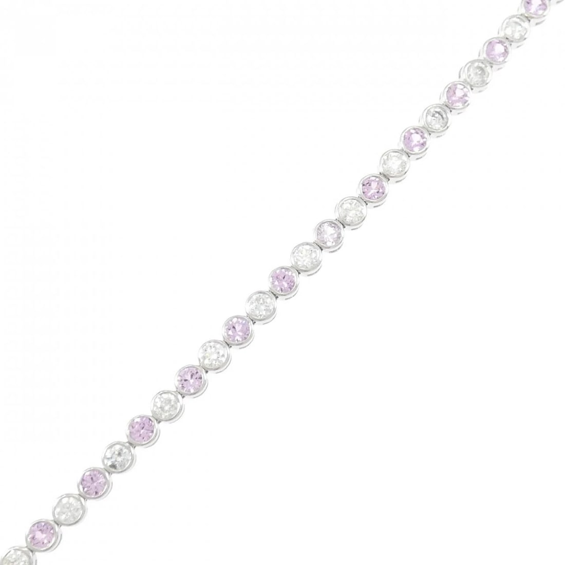 K18WG SAPPHIRE BRACELET: K18WG Sapphire Bracelet Brand: Unbranded Type/Style: Sapphire Bracelet Material: K18WG, Main Stone/Creation Sapphire Secondary Stone Diamond Color: White Gold Size: Actual Size Max width approx: