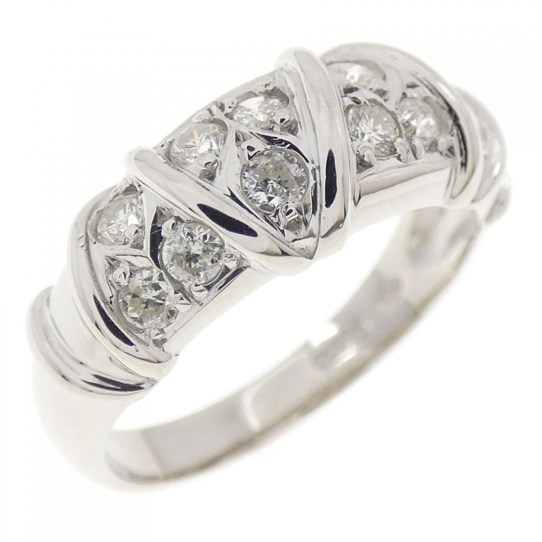 PT850 DIAMOND RING: PT850 Diamond Ring Brand: Unbranded Type/Style: Diamond ring Material: PT850, Main Stone/Creation Natural Color: Silver Size: US 5 3/4 Accessories: None Accessories Notice: When purchasing pre-owned