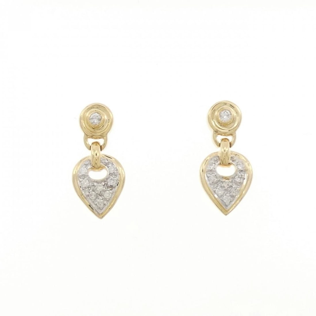 K18YG/K18WG DIAMOND PIERCE: K18YG/K18WG Diamond Pierce Brand: Unbranded Type/Style: Diamond Pierce/Earring Material: K18YG/K18WG, Color: YG,WG Size: Actual Size Approx. height x width: 20.0mm x 9.0mm Accessories: None