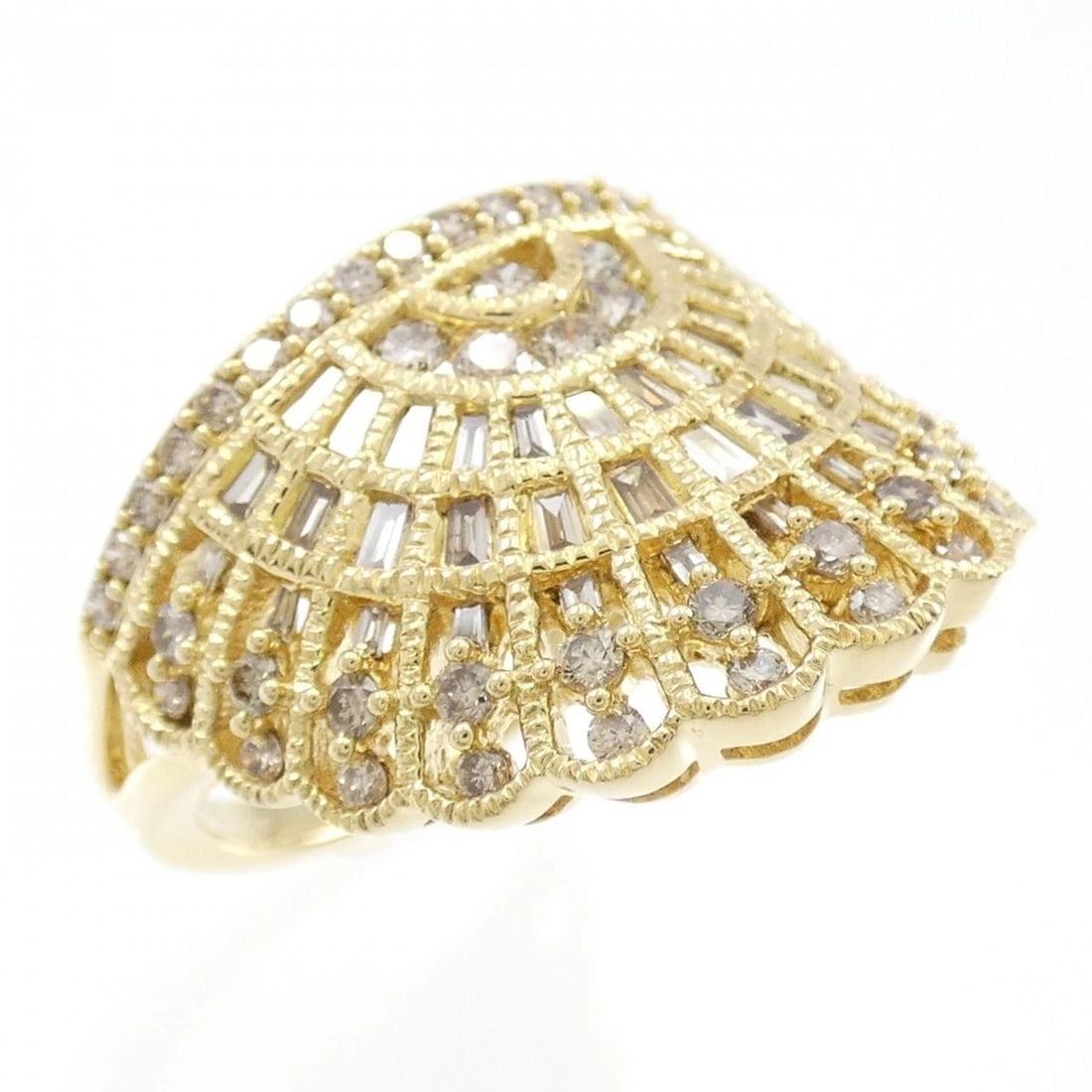 K18YG DIAMOND RING: K18YG Diamond Ring Brand: Unbranded Type/Style: Diamond Ring Material: K18YG, Color: Yellow Gold Size: US 7 Accessories: None Accessories Notice: When purchasing pre-owned goods, please refer to the
