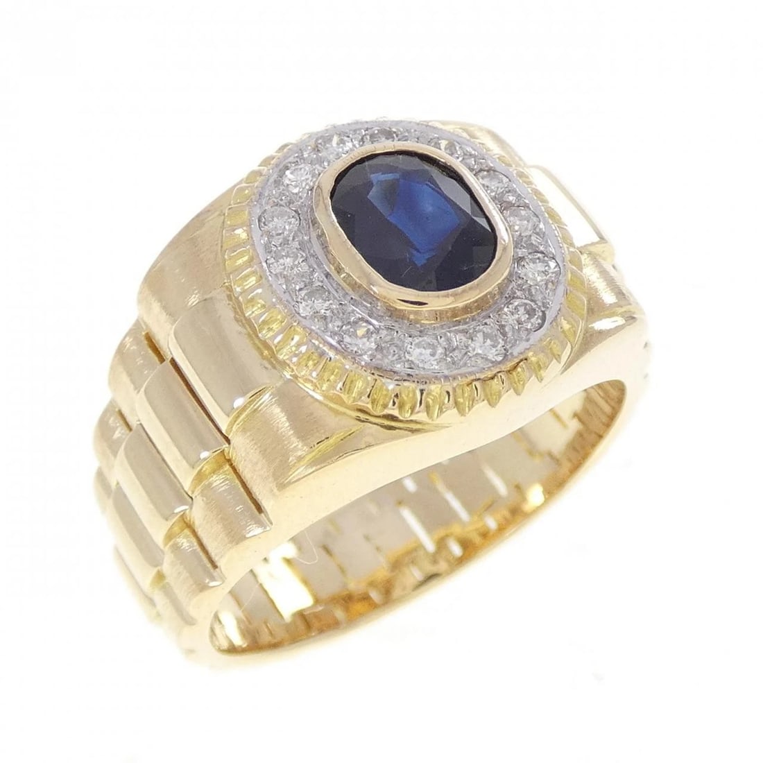 18K YELLOW GOLD/18K WHITE GOLD SAPPHIRE RING: 18K Yellow Gold/18K White Gold Sapphire Ring Brand: Unbranded Type/Style: Sapphire Ring Material: 18K Yellow Gold / 18K White Gold, Main Stone/Creation SapphireSecondary Stone Diamond Color: YG,WG