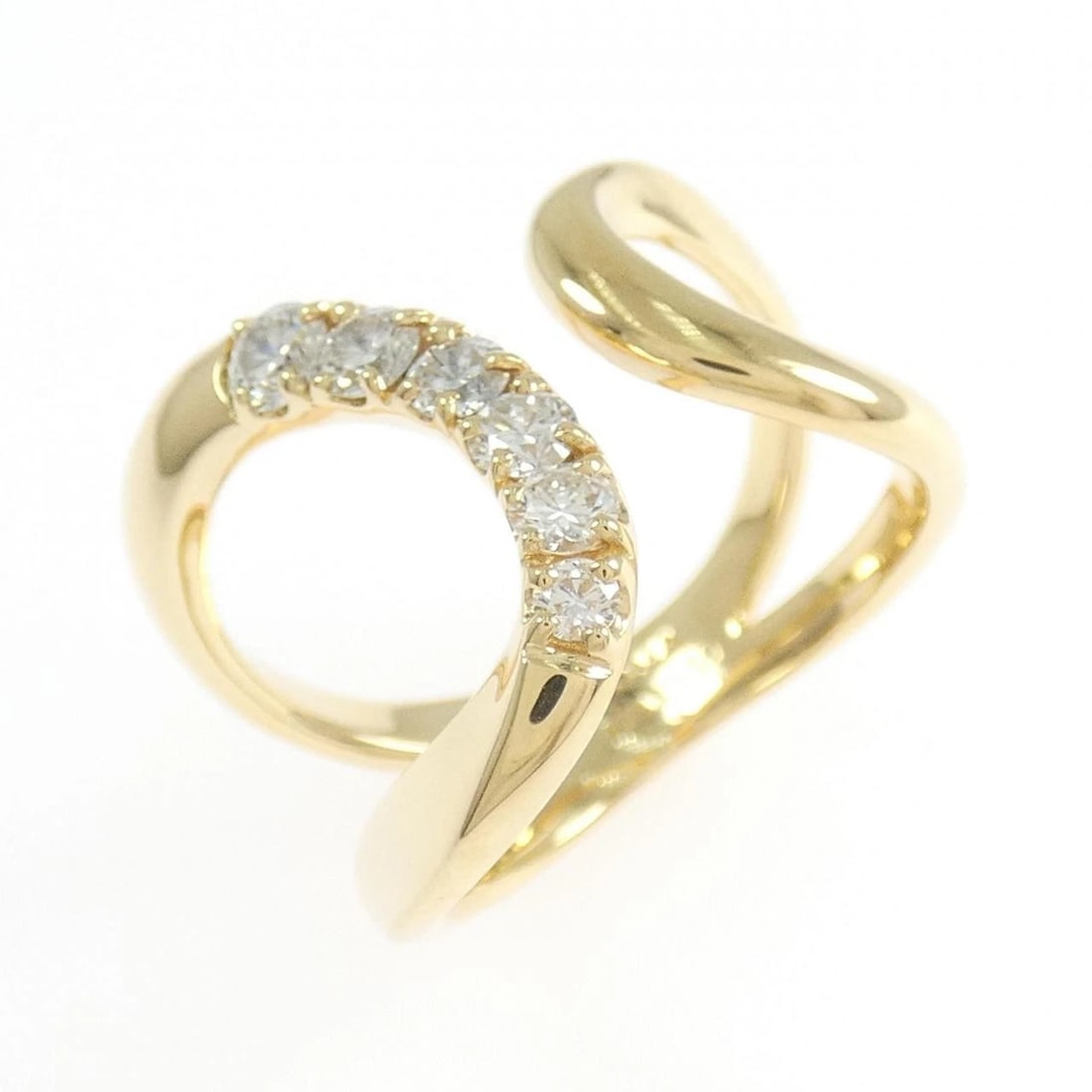 K18YG DIAMOND RING: K18YG Diamond Ring Brand: Unbranded Type/Style: Diamond Ring Material: K18YG, Color: Yellow Gold Size: US 6 1/2 Accessories: None Accessories Notice: When purchasing pre-owned goods, please refer to