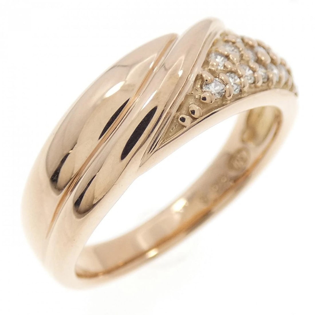K18PG DIAMOND RING: K18PG Diamond Ring Brand: Unbranded Type/Style: Diamond Ring Material: K18PG, Color: Pink Gold Size: US 5 3/4 Accessories: None Accessories Notice: When purchasing pre-owned goods, please