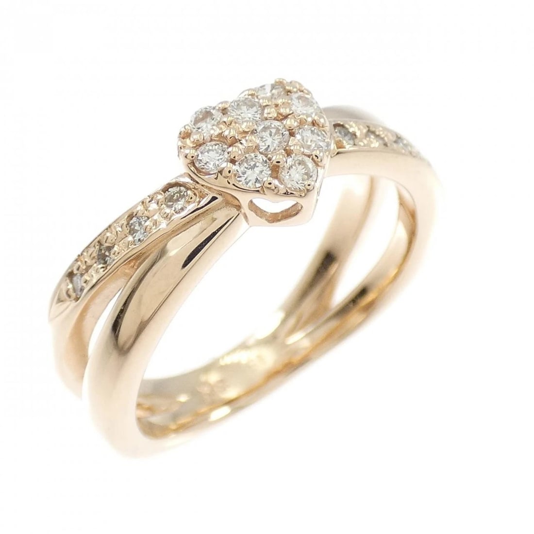 K18PG HEART DIAMOND RING: K18PG Heart Diamond Ring Brand: Unbranded Type/Style: Diamond Ring Material: K18PG, Color: pink Gold Size: US 4 1/2 Accessories: None Accessories Notice: When purchasing pre-owned goods, p