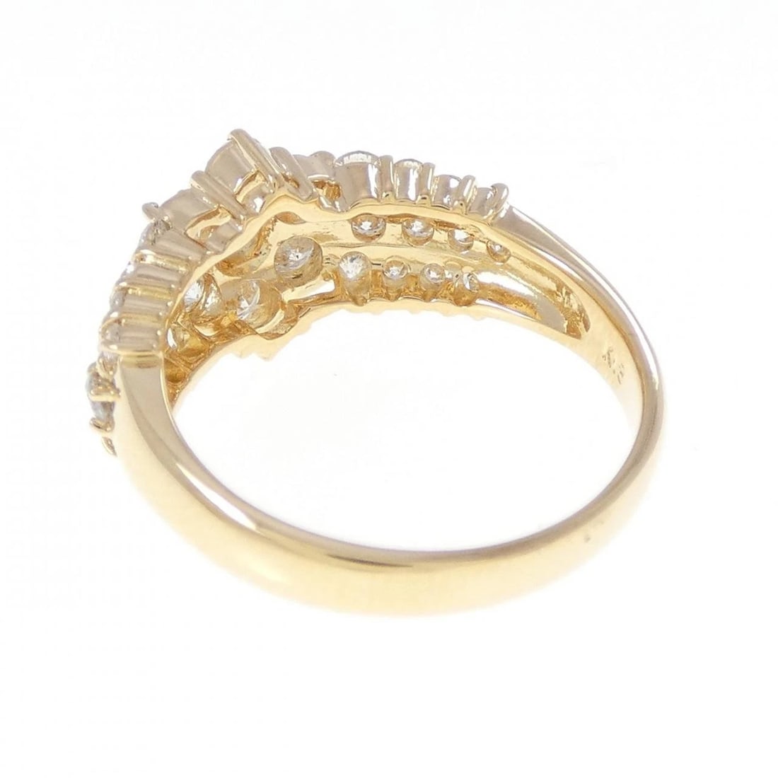 K18YG FLOWER DIAMOND RING - 2