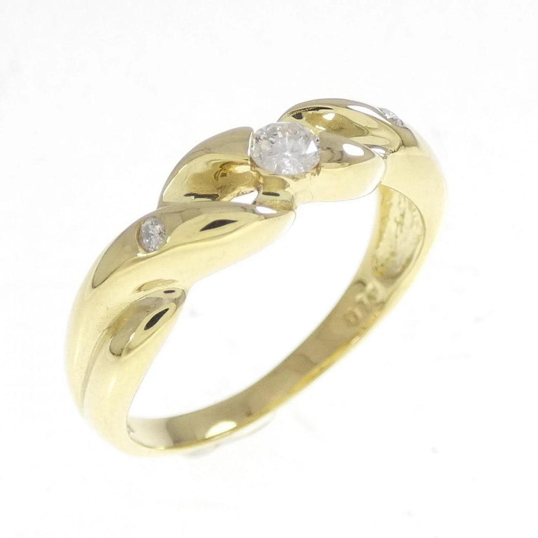 K18YG DIAMOND RING: K18YG Diamond Ring Brand: Unbranded Type/Style: Diamond Ring Material: K18 yellow gold, Main Stone/Creation Natural Color: YEllow Gold Size: US 6 Accessories: None Accessories Notice: When purchasing