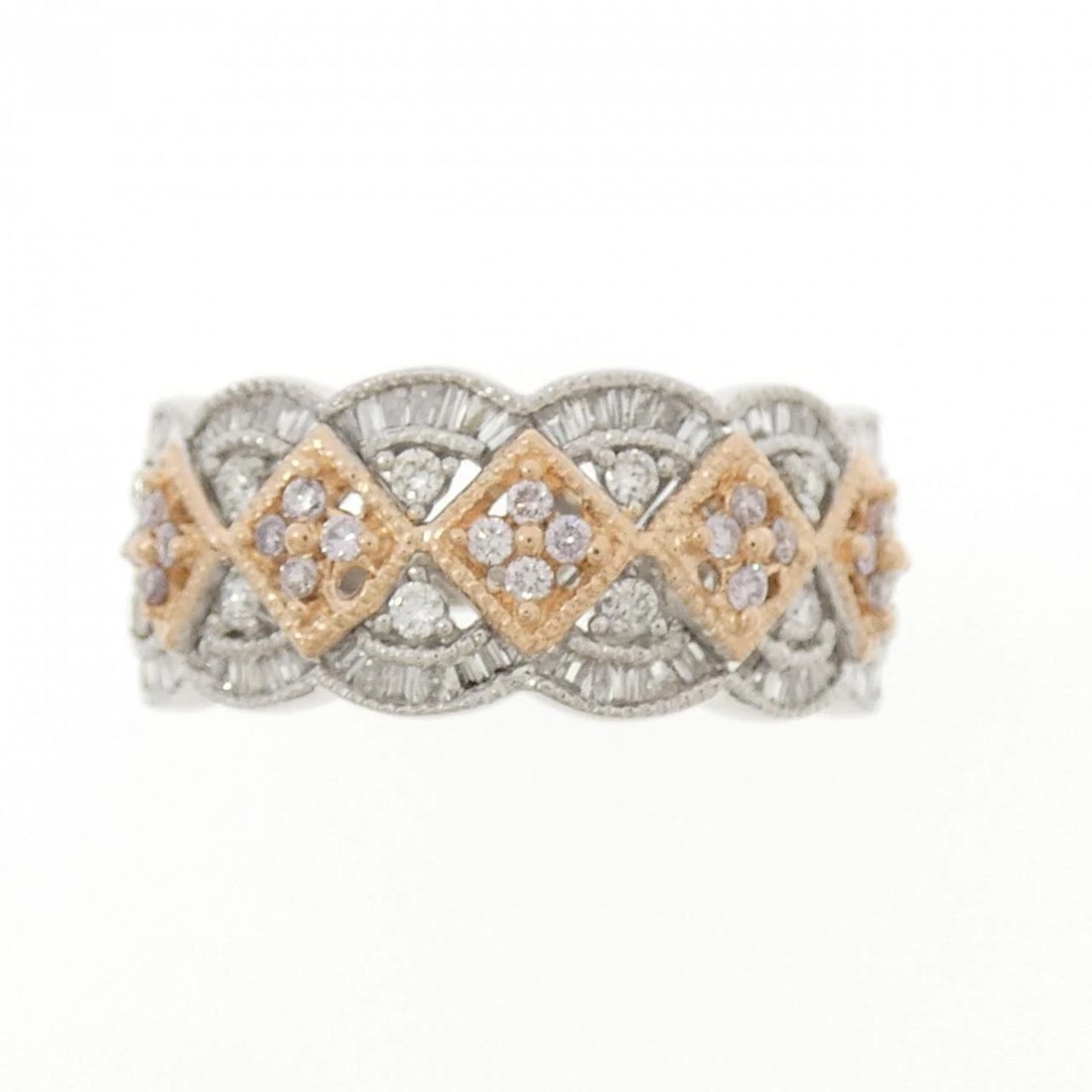 K18YG/K18PG DIAMOND RING: K18YG/K18PG Diamond Ring Brand: Unbranded Type/Style: Diamond Ring Material: K18YG/K18PG, Main Stone/Creation Natural Color: YG,PG Size: US 6 3/4 Accessories: None Accessories Notice: When purchasing