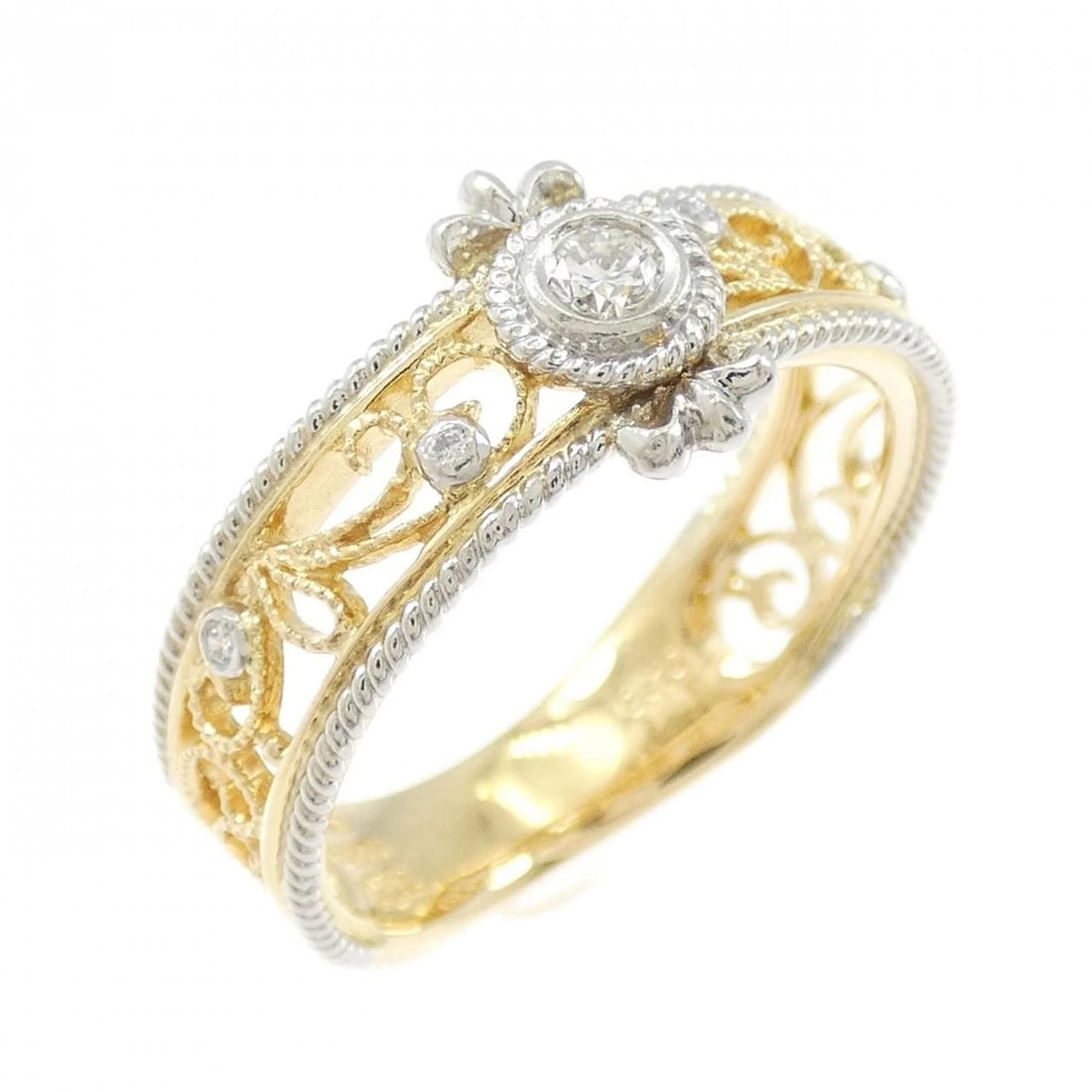 K18YG/PT900 DIAMOND RING: K18YG/PT900 Diamond Ring Brand: Unbranded Type/Style: Diamond Ring Material: 18K Yellow GoldPlatinum900, Main Stone/Creation Natural Color: Yellow Gold Size: US 6 1/2 Accessories: None Accessories