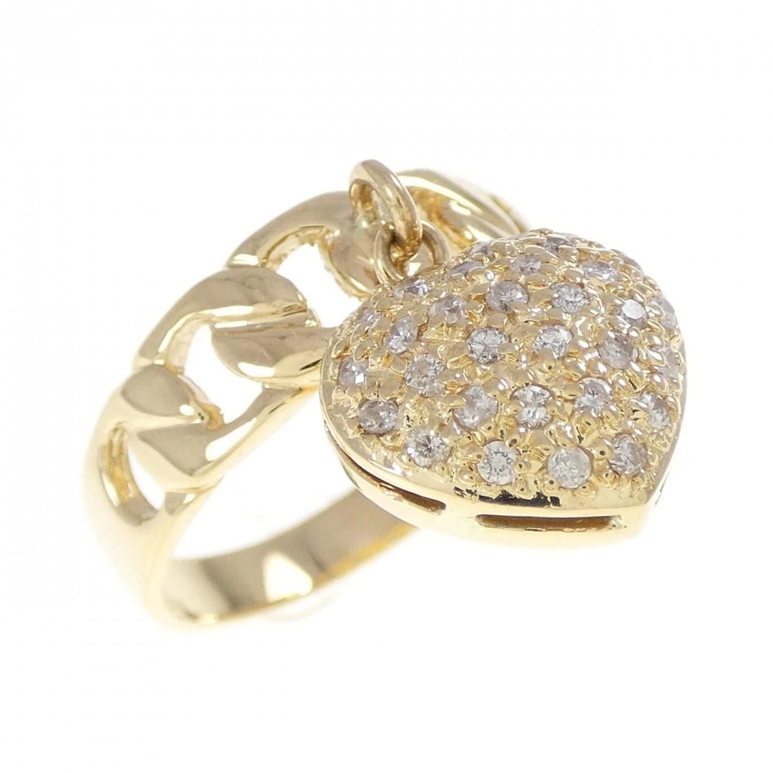 K18YG HEART DIAMOND RING: K18YG Heart Diamond Ring Brand: Unbranded Type/Style: Diamond Ring Material: 18K Yellow Gold, Color: Yellow Gold Size: US 7 Accessories: None Accessories Notice: When purchasing pre-owned goods,