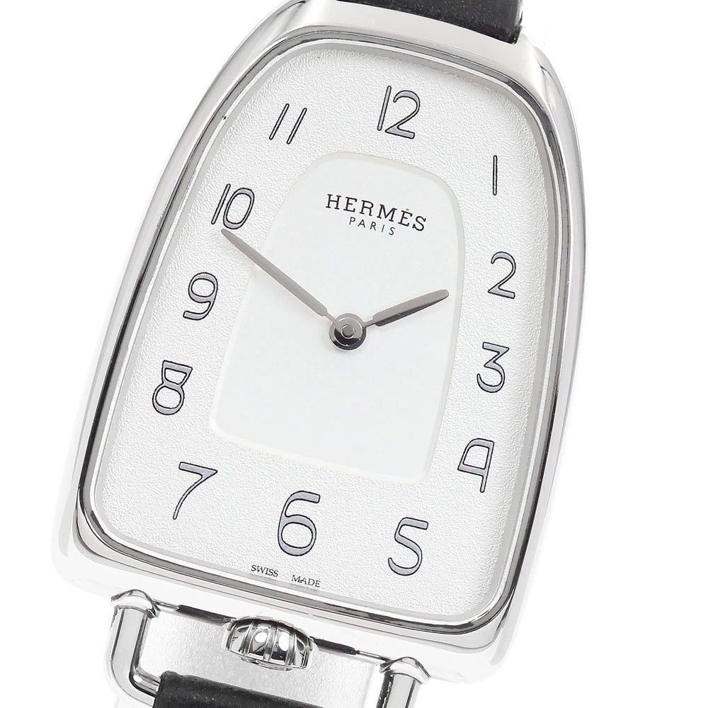 HERMES GALLOP SILVER DIAL QUARTZ WATCH: HERMES gallop Silver Dial Quartz Watch Brand: HERMES Type/Style: Wristwatch Material: Band Material leather, Case Material Stainless Steel Color: Dial Color Silver Size: Case Size About26mm (1.0inch)