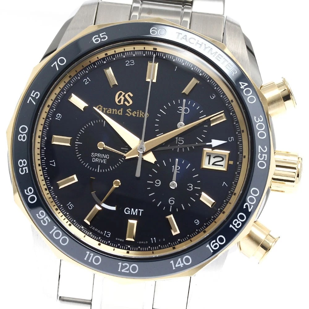SEIKO SPORTS COLLECTION SPRING DRIVE WATCH: SEIKO Sports collection Spring drive Watch Brand: SEIKO Type/Style: Wristwatch Material: Band Material Stainless Steel, Case Material Stainless Steel / YG / Ceramic Color: Dial Color Navy Size: Case