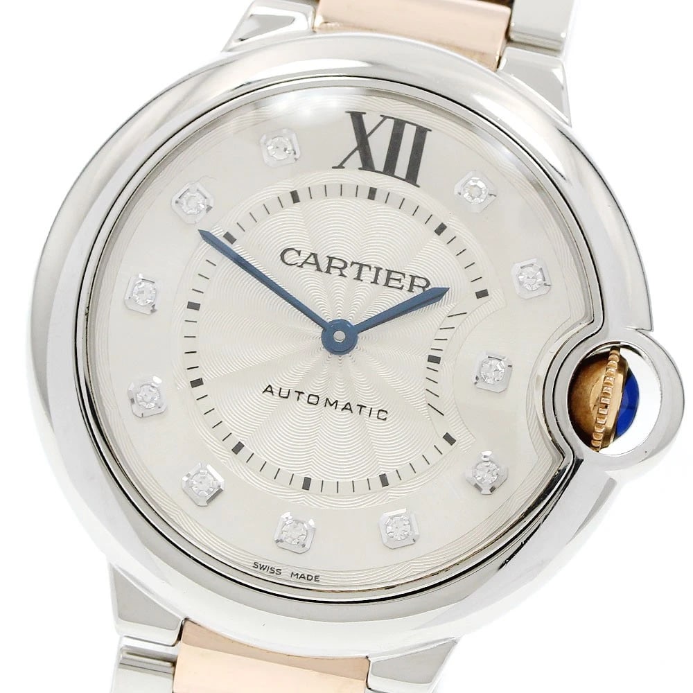 CARTIER BARON BLUE DIAMOND SILVER DIAL AUTOMATIC WATCH: CARTIER Baron blue diamond Silver Dial Automatic Watch Brand: CARTIER Type/Style: Wristwatch Material: Band Material Stainless Steel/K18PG, Case Material Stainless Steel Color: Dial Color Silver Size: