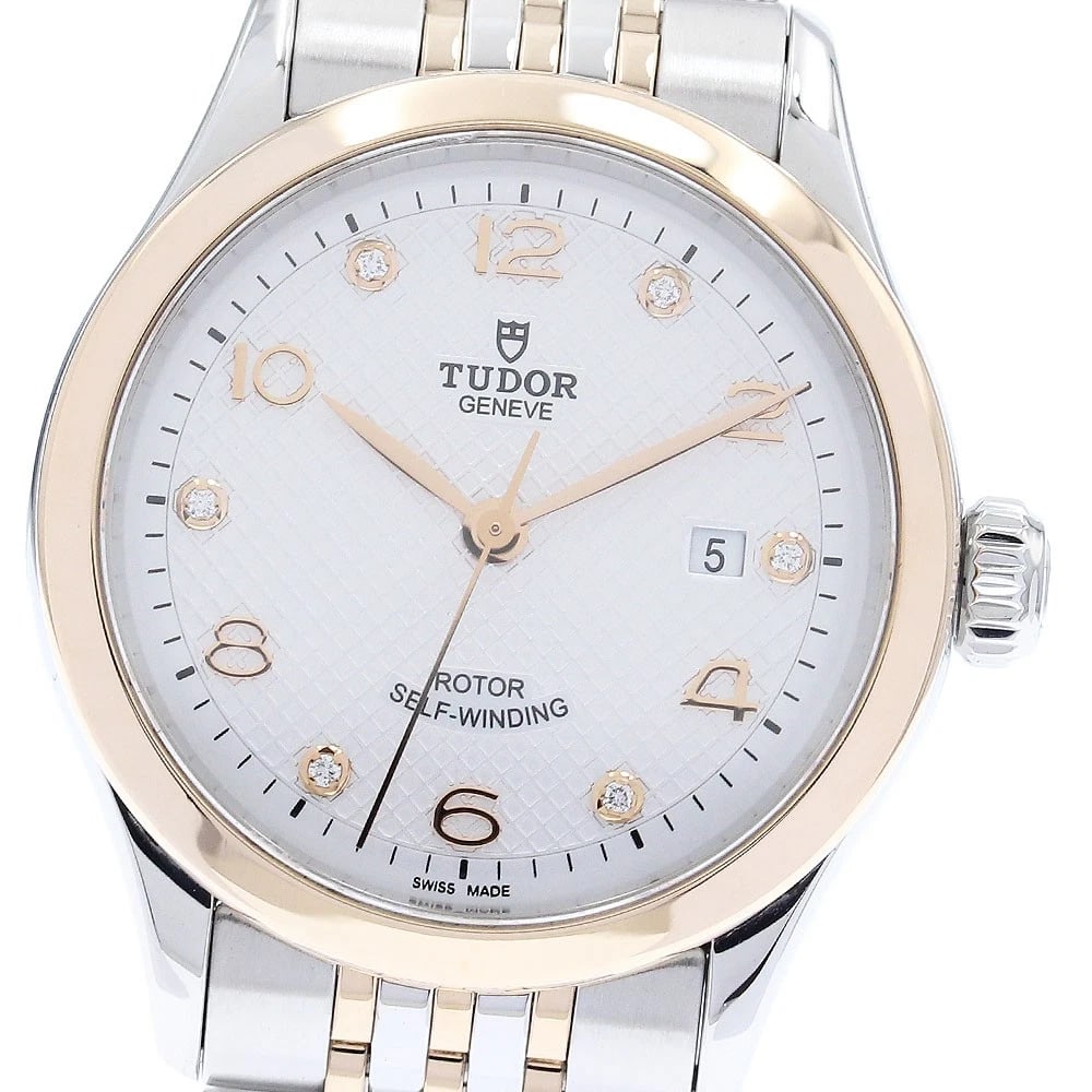 TUDOR DIAMOND TONE AUTOMATIC WATCH: TUDOR Diamond Tone Automatic Watch Brand: TUDOR Type/Style: Wristwatch Material: Band Material Stainless Steel/PG, Case Material Stainless Steel/PG Color: Dial Color Silver Size: Case Size About28mm (