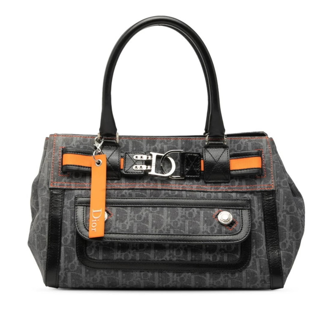 CHRISTIAN DIOR FLIGHTLINE TROTTER HANDBAG, GRAY ORANGE DENIM (1 of 3)