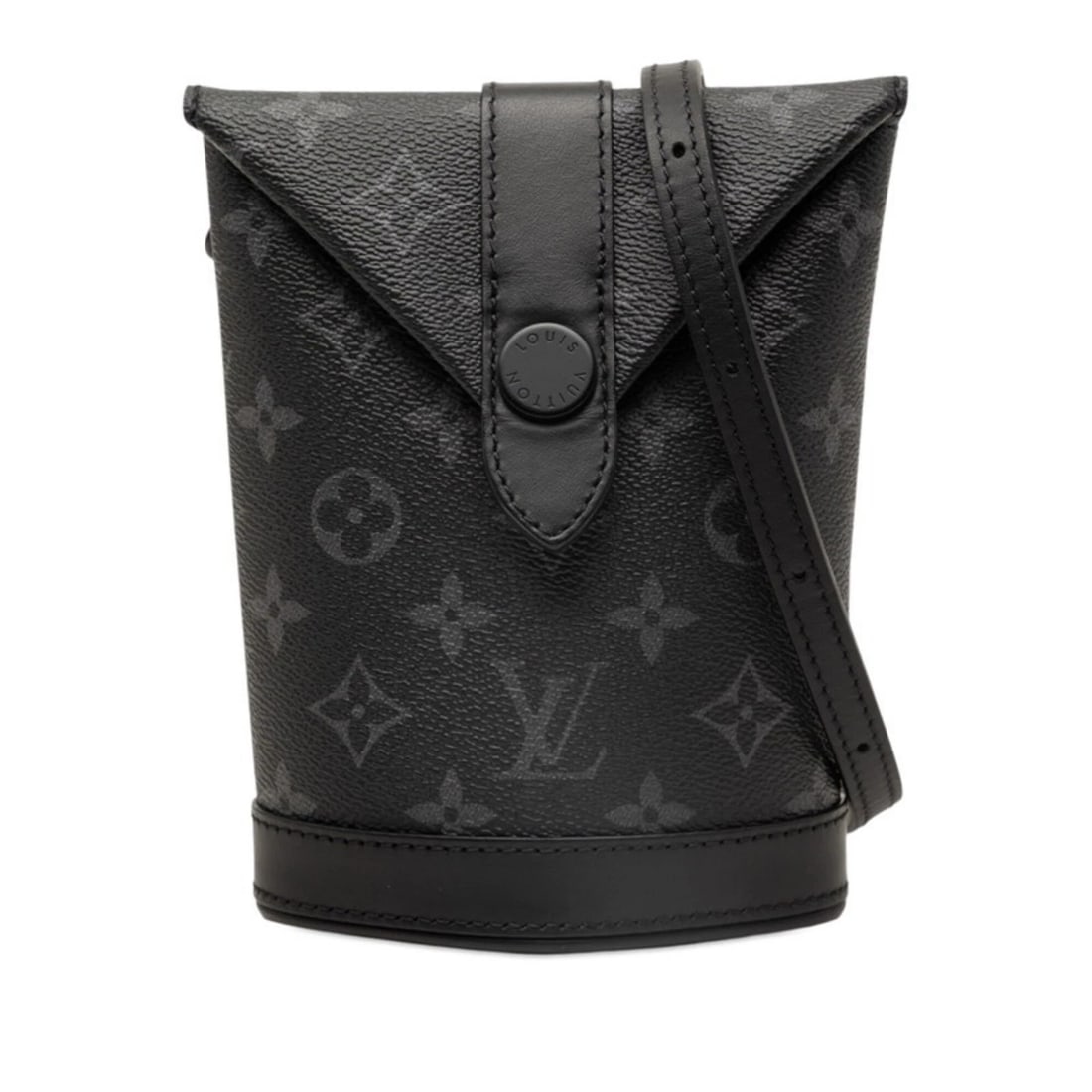 LOUIS VUITTON MONOGRAM ECLIPSE ENVELOPE HANDBAG POUCH SHOULDER BAG: Louis Vuitton Monogram Eclipse Envelope Handbag Pouch Shoulder Bag Brand: Louis Vuitton Type/Style: Handbag, Pouch, Shoulder bag Material: PVC , Leather Color: Black, Gray Size: (HxWxD) 17.5cm x 12cm 