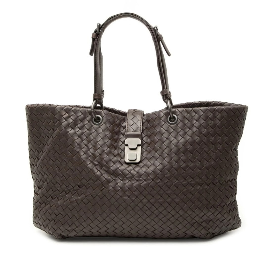 BOTTEGA VENETA INTRECCIATO TOTE BAG HANDBAG BROWN LEATHER WOMEN' (1 of 3)