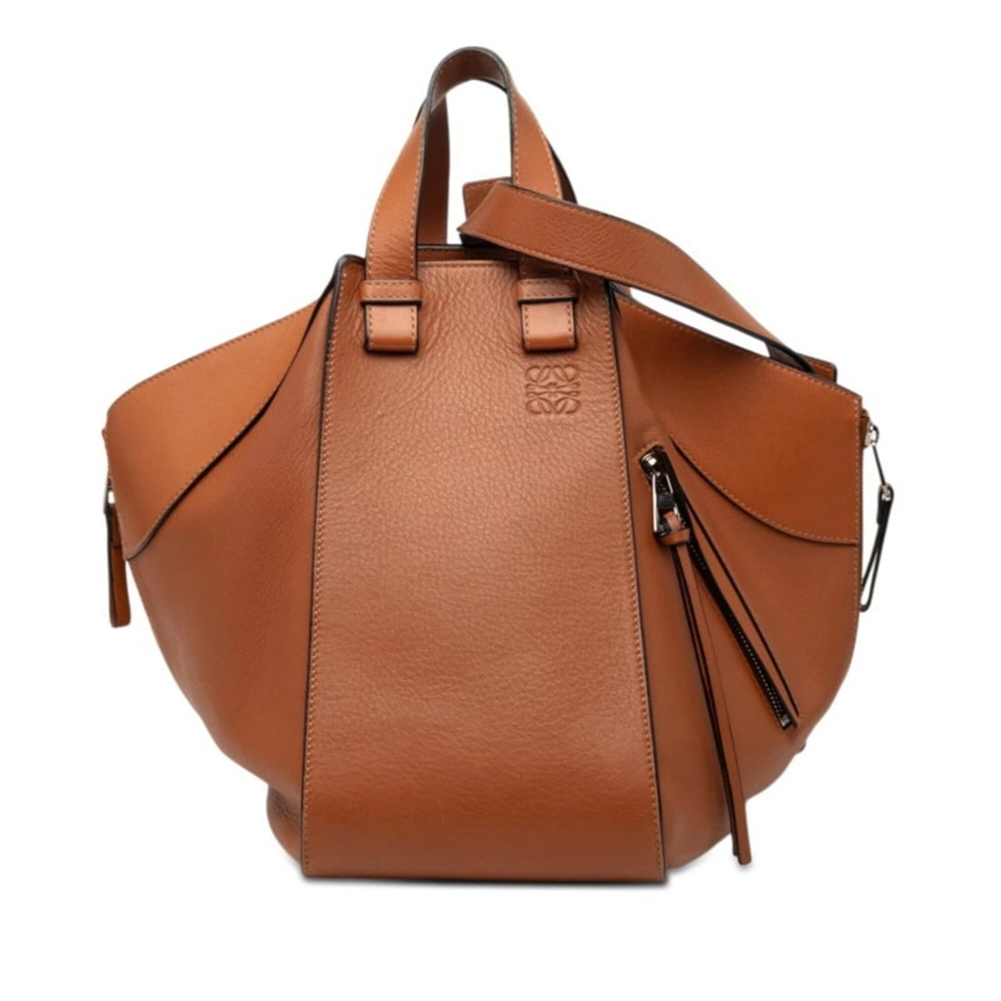 LOEWE ANAGRAM HAMMOCK SMALL HANDBAG SHOULDER BAG 2-WAY BROWN LEATHER: Loewe Anagram Hammock Small Handbag Shoulder Bag 2-Way Brown Leather Brand: Loewe Type/Style: Handbag, Shoulder bag Material: Leather Color: Brown Size: (HxWxD) 28cm x 15cm x 29.5cm / 11.02'' x 5.9'' 