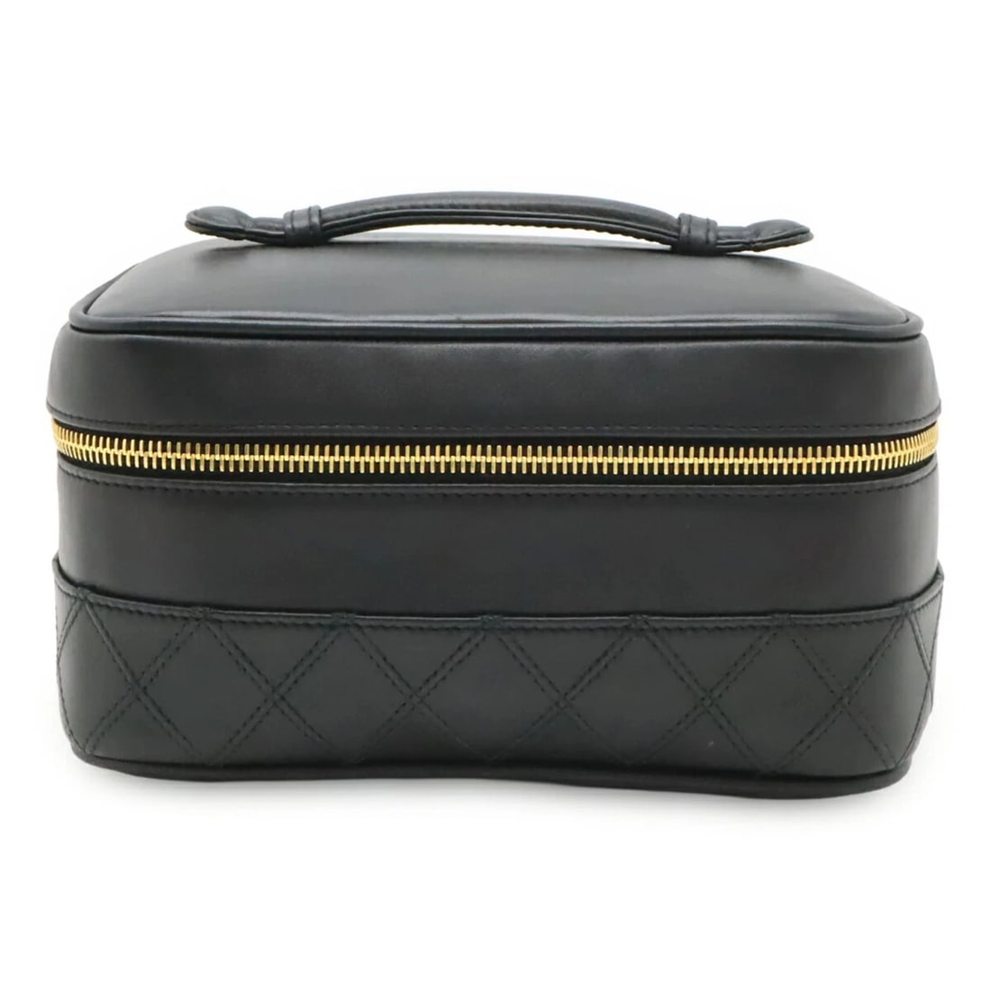 CHANEL BICOLORE VANITY BAG HANDBAG POUCH LEATHER BLACK: CHANEL Bicolore Vanity Bag Handbag Pouch Leather Black Brand: Chanel Type/Style: Handbag, Pouch, Vanity bag Material: Leather Color: Black Size: (HxWxD) 10.5cm x 19cm x 13.5cm / 4.13'' x 7.48'' x 5.31