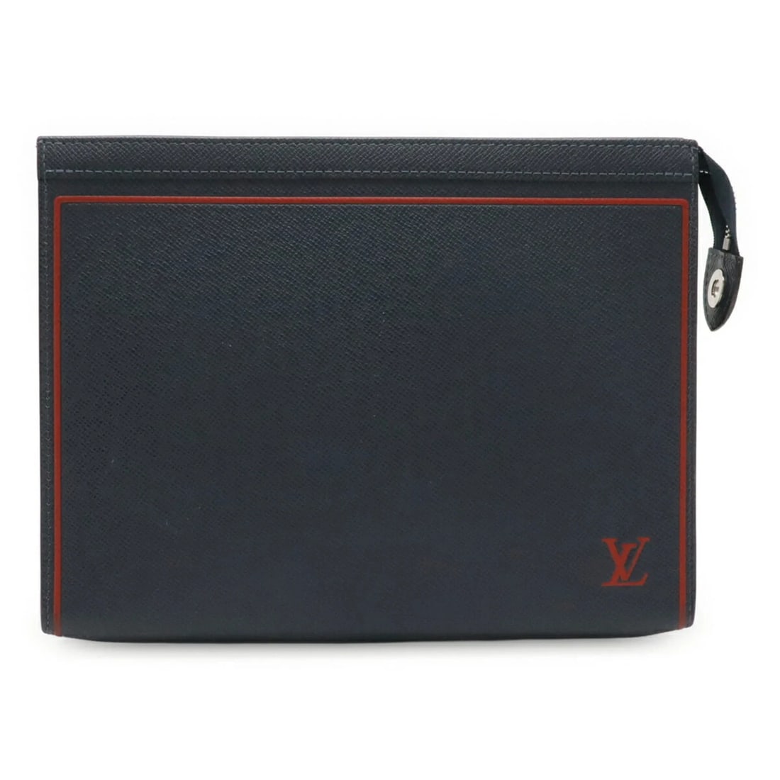LOUIS VUITTON TAIGA POCHETTE VOYAGE MM SECOND BAG CLUTCH BLUE: LOUIS VUITTON Taiga Pochette Voyage MM Second Bag Clutch Blue Brand: Louis Vuitton Type/Style: Clutch bag, Pochette Material: Leather Color: Navy Blue Size: (HxWxD) 20.5cm x 27cm x 5.5cm / 8.07'' x 10