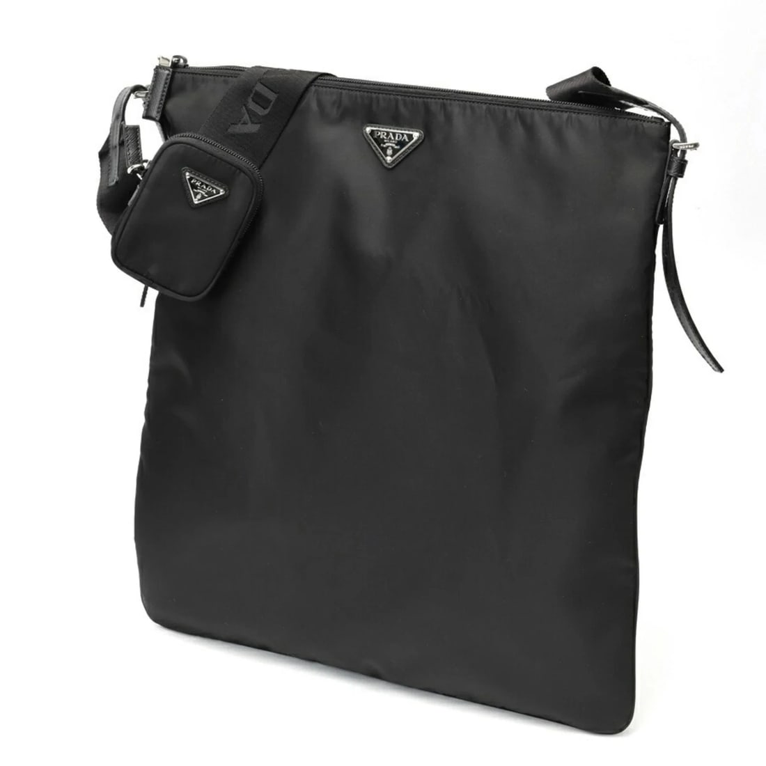PRADA SHOULDER BAG NYLON SAFFIANO LEATHER BLACK (1 of 4)