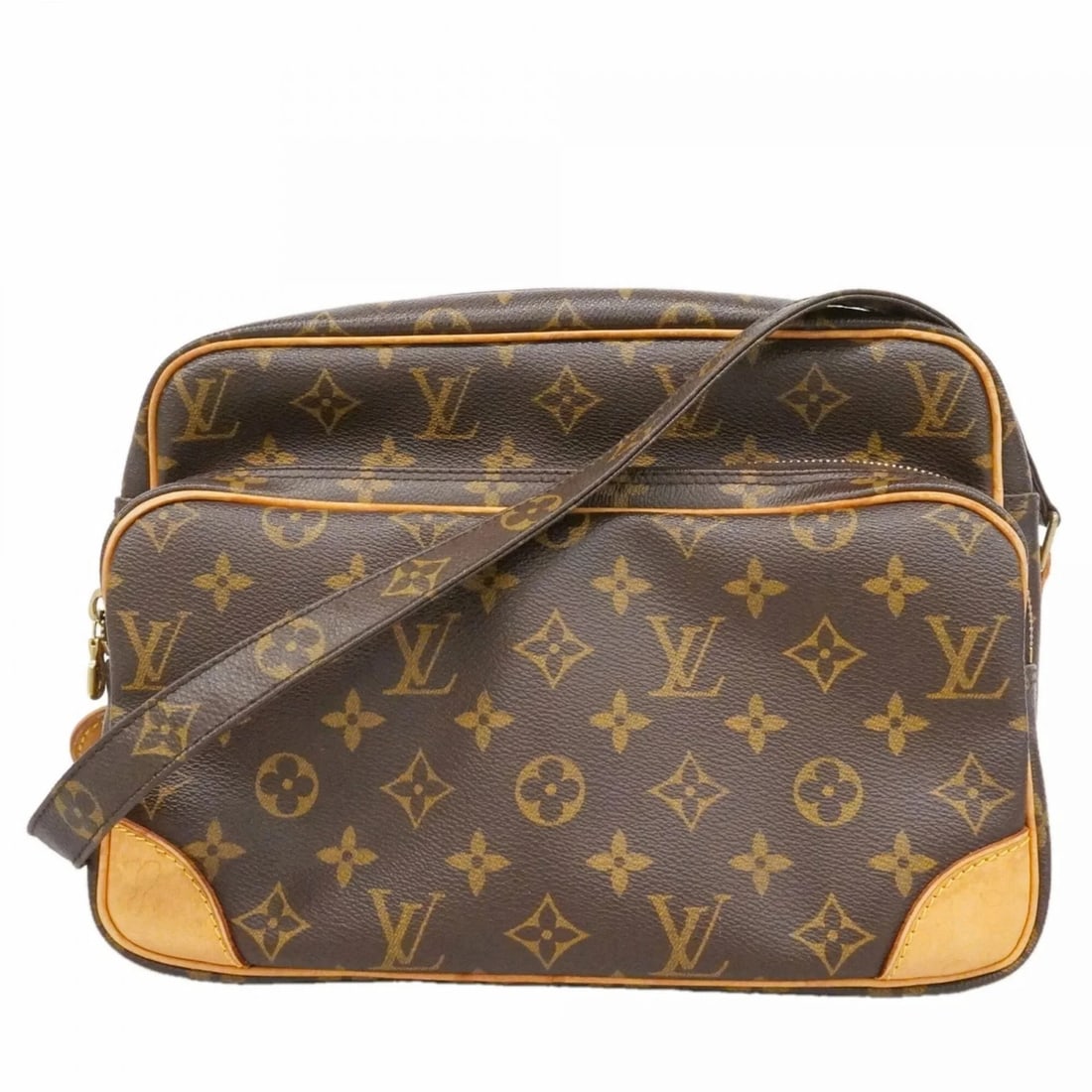 LOUIS VUITTON MONOGRAM NILE SHOULDER BAG BROWN: Louis Vuitton Monogram Nile Shoulder Bag Brown Brand: Louis Vuitton Type/Style: Shoulder bag Material: PVC Color: Brown Size: (HxWxD) 20cm x 28cm x 12cm / 7.87'' x 11.02'' x 4.72'' Accessories: No
