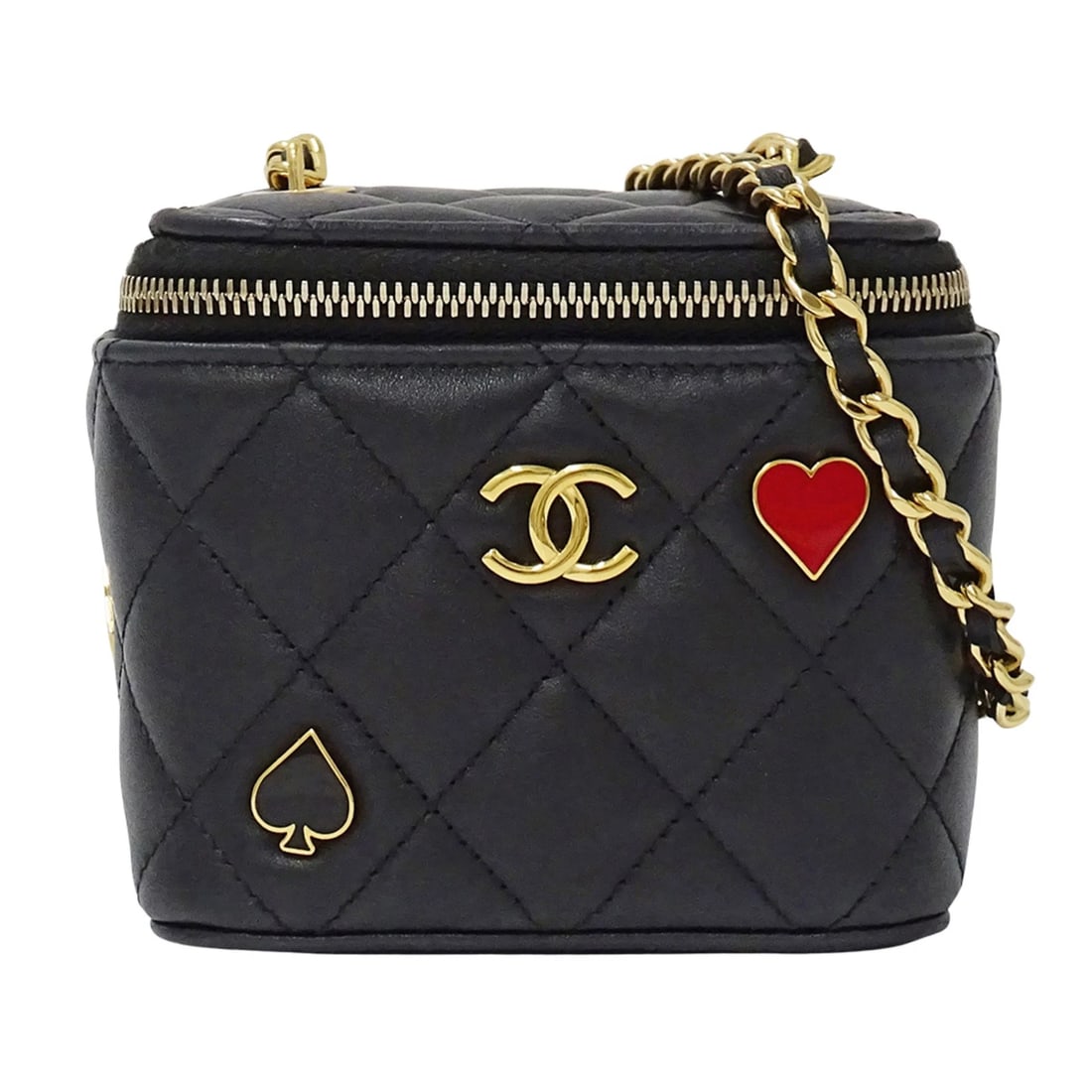 CHANEL MATELASSE HANDBAG FOR WOMEN, BRAND SHOULDER BAG, LAMBSKIN: Chanel Matelasse handbag for women, brand shoulder bag, lambskin Brand: Chanel Type/Style: Handbag, Shoulder bag Material: Leather Color: Black Size: (HxWxD) 9cm x 10cm x 7cm / 3.54'' x 3.93'' x 2.75'