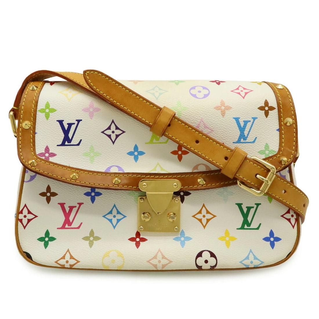 LOUIS VUITTON MONOGRAM MULTICOLOR SOLOGNE SHOULDER BAG: LOUIS VUITTON Monogram Multicolor Sologne Shoulder Bag Brand: Louis Vuitton Type/Style: Shoulder bag Material: Monogram Color: Blanc Size: (HxWxD)19.5cm x 25cm x 8cm / 7.67'' x 9.84'' x 3.14'' Acc