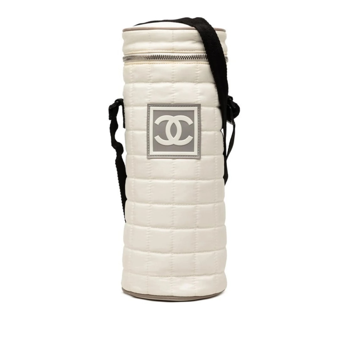 CHANEL SPORT LINE COCO MARK BOTTLE HOLDER SHOULDER BAG, WHITE NYLON: Chanel Sport Line Coco Mark Bottle Holder Shoulder Bag, White Nylon Brand: Chanel Type/Style: Shoulder bag, Sports bag Material: Nylon Color: White Size: (HxWxD)29cm x 11cm x 11cm / 11.41'' x 4.33'' x