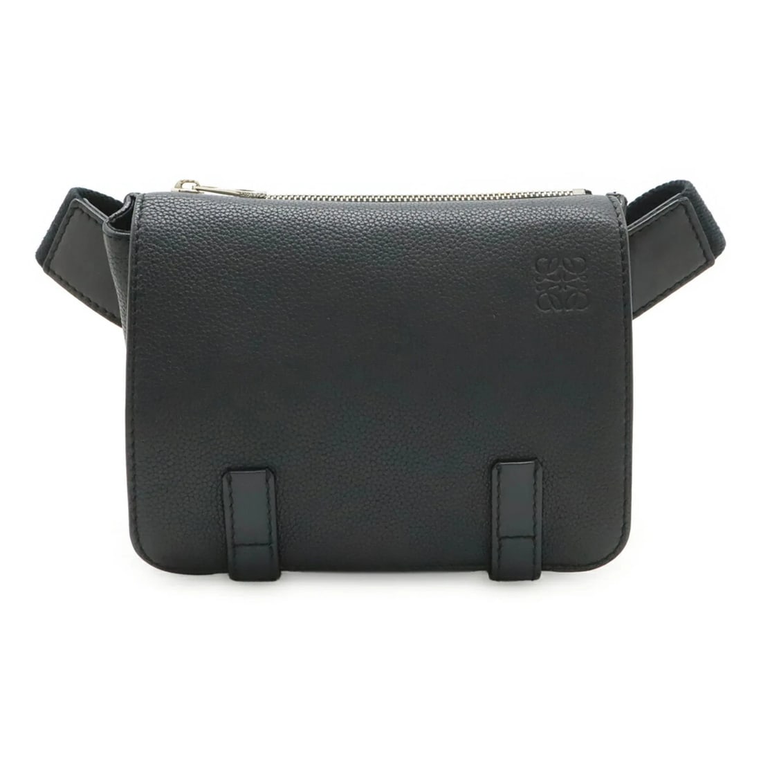 LOEWE ANAGRAM MILITARY BUM BAG BODY SHOULDER LEATHER BLACK: LOEWE Anagram Military Bum Bag Body Shoulder Leather Black Brand: Loewe Type/Style: Shoulder bag, Sling bag Material: Leather Color: Black Size: (HxWxD)14cm x 19.5cm x 4cm / 5.51'' x 7.67'' x 1.57''