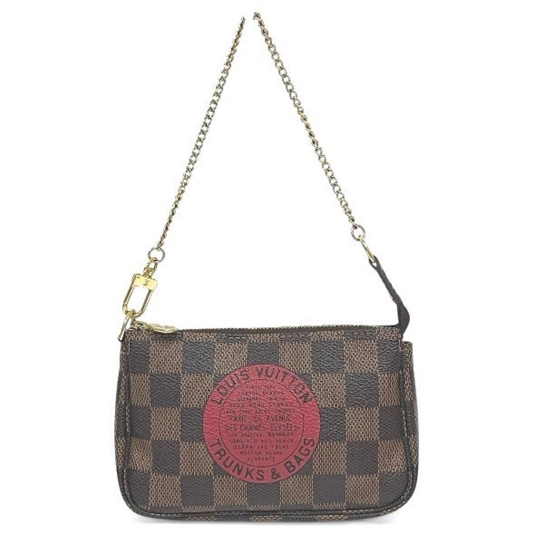 LOUIS VUITTON MINI POCHETTE ACCESSOIRES SHOULDER BAG, DAMIER: Louis Vuitton Mini Pochette Accessoires Shoulder Bag, Damier Brand: Louis Vuitton Type/Style: Pochette, Shoulder bag Material: PVC Color: Brown Size: (HxWxD)9cm x 14cm x 3cm / 3.54'' x 5.51'' x 1.18''