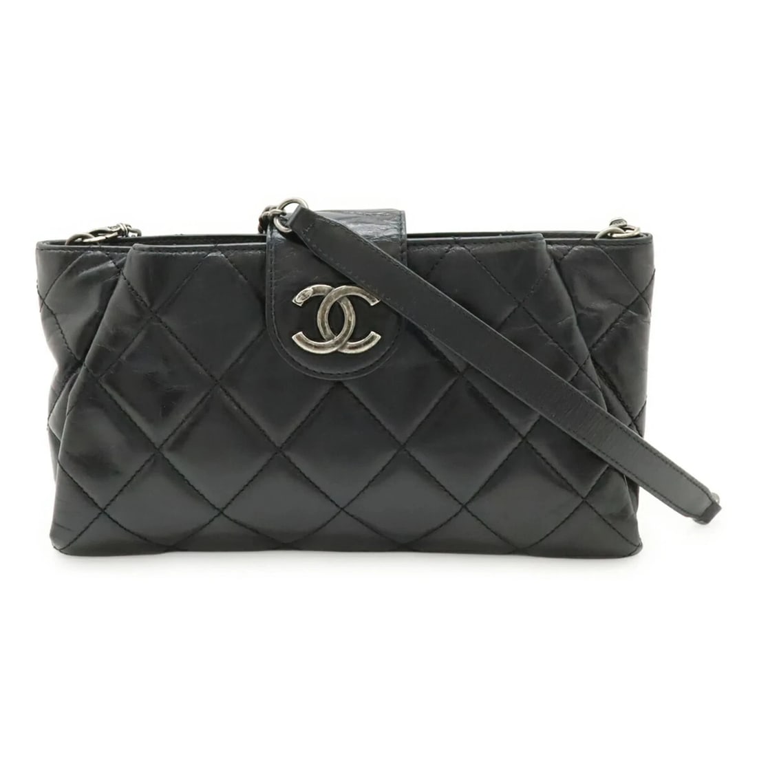 CHANEL COCO PLEATS MARK SHOULDER BAG CHAIN LEATHER BLACK: CHANEL Coco Pleats Mark Shoulder Bag Chain Leather Black Brand: Chanel Type/Style: Shoulder bag Material: Leather Color: Black Size: (HxWxD)14cm x 25cm / 5.51'' x 9.84'' Accessories: None
