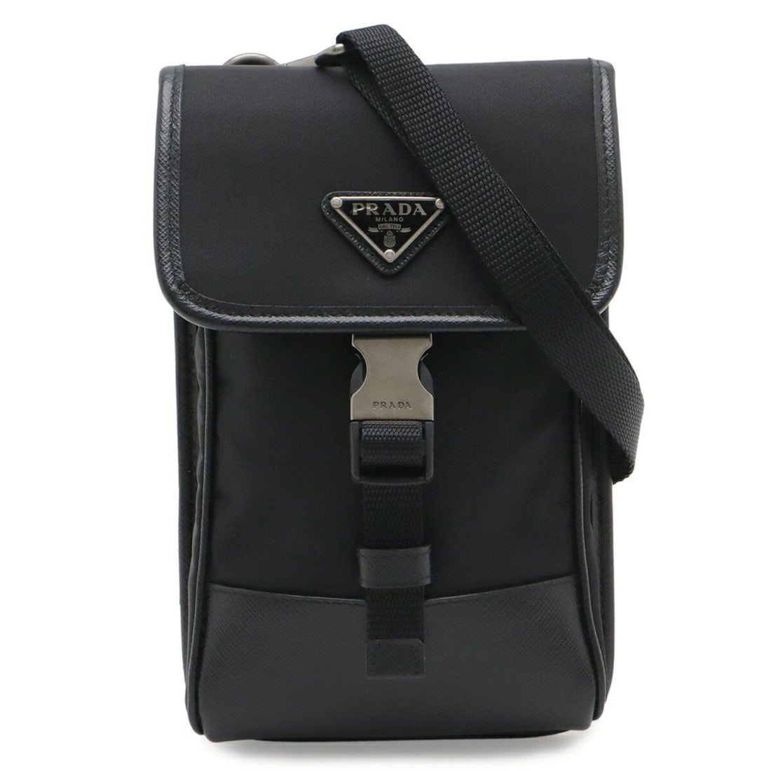 PRADA TRIANGLE SMARTPHONE CASE, SHOULDER BAG, HANDBAG, POUCH: PRADA Triangle Smartphone Case, Shoulder Bag, Handbag, Pouch Brand: Prada Type/Style: Handbag, Shoulder bag Material: Nylon Color: Black,Nero Size: (HxWxD)19.5cm x 12cm x 2cm / 7.67'' x 4.72'' x 0.78'