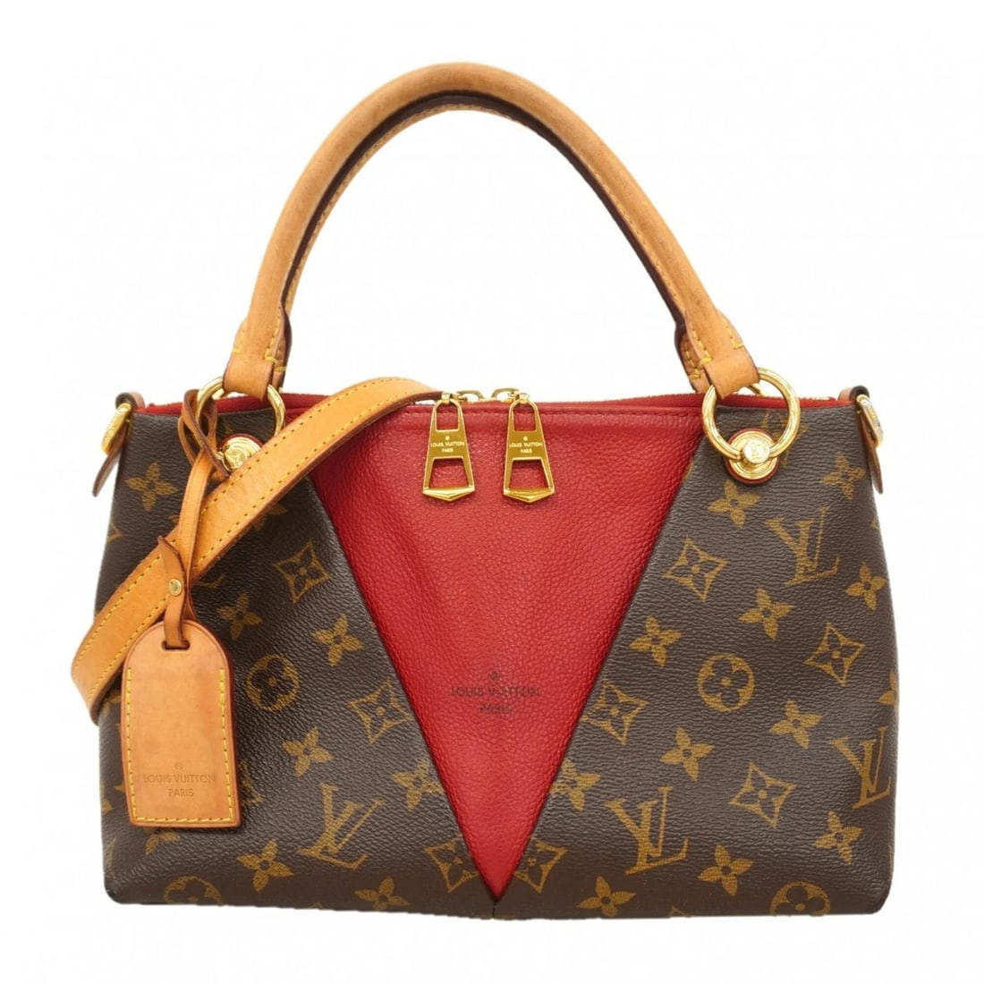 LOUIS VUITTON MONOGRAM V TOTE CERISE 2-WAY HANDBAG: Louis Vuitton Monogram V Tote Cerise 2-way handbag Brand: Louis Vuitton Type/Style: Handbag Material: None Color: Cerise Size: (HxWxD)17.5cm x 25cm x 10.5cm / 6.88'' x 9.84'' x 4.13'' Accessories: