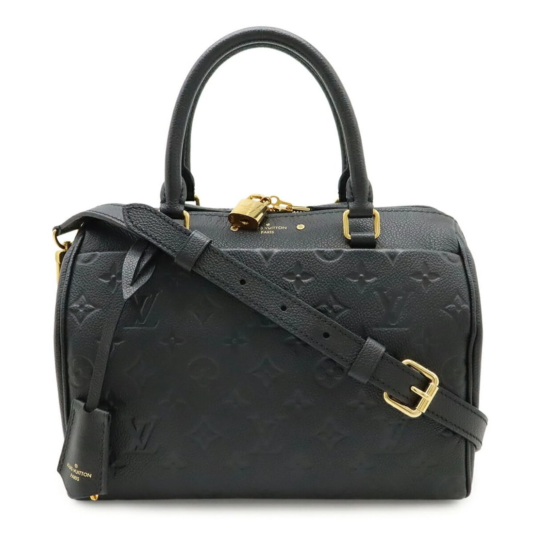 LOUIS VUITTON MONOGRAM EMPREINTE SPEEDY BANDOULIERE: LOUIS VUITTON Monogram Empreinte Speedy Bandouliere Brand: Louis Vuitton Type/Style: Handbag, Shoulder bag Material: Monogram Empreinte Color: Black,Noir Size: (HxWxD)18.5cm x 25.5cm x 15cm / 7.28'' x