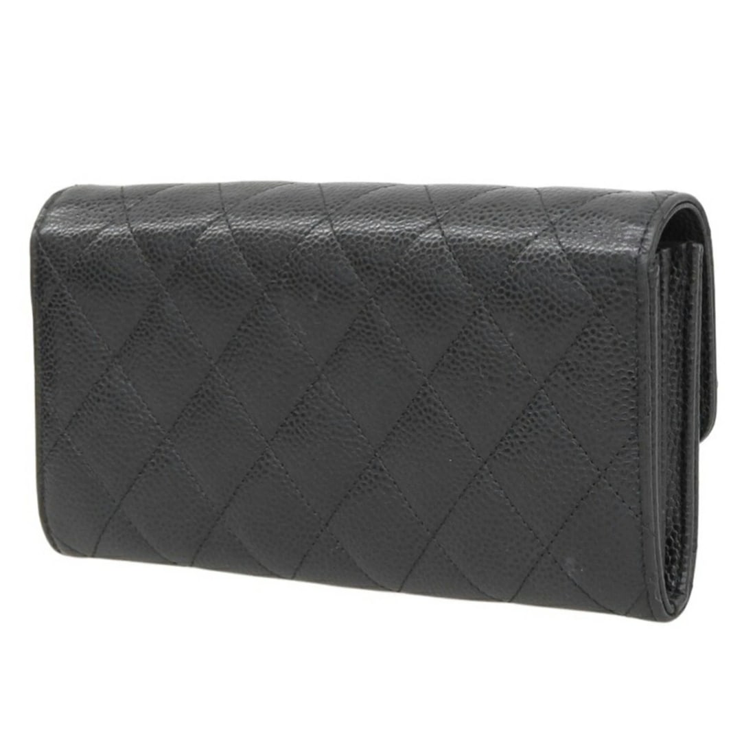CHANEL MATELASSE LONG FLAP WALLET: Chanel Matelasse Long Flap Wallet Brand: Chanel Type/Style: Shoulder bag Material: Grained Calfskin Color: Black Size: (HxWxD)10.5cm x 19.5cm x 2.5cm / 4.13'' x 7.67'' x 0.98'' Accessories: None <
