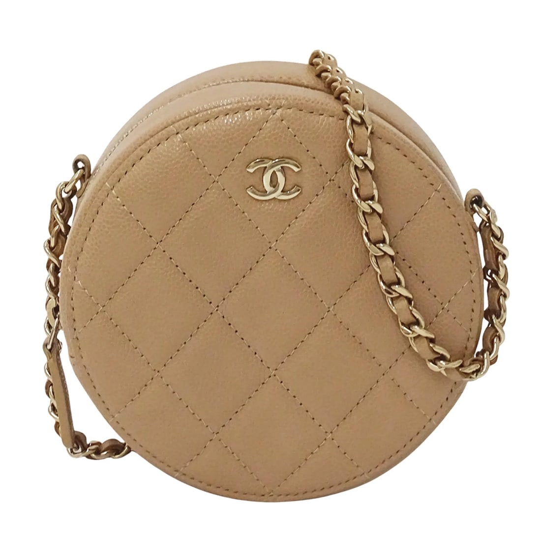 CHANEL MATELASSE HANDBAG FOR WOMEN, BRAND SHOULDER BAG: Chanel Matelasse handbag for women, brand shoulder bag Brand: Chanel Type/Style: Handbag, Shoulder bag Material: Grained Calfskin Color: Beige Size: (HxWxD)12cm x 12cm x 5.5cm / 4.72'' x 4.72'' x 2.16