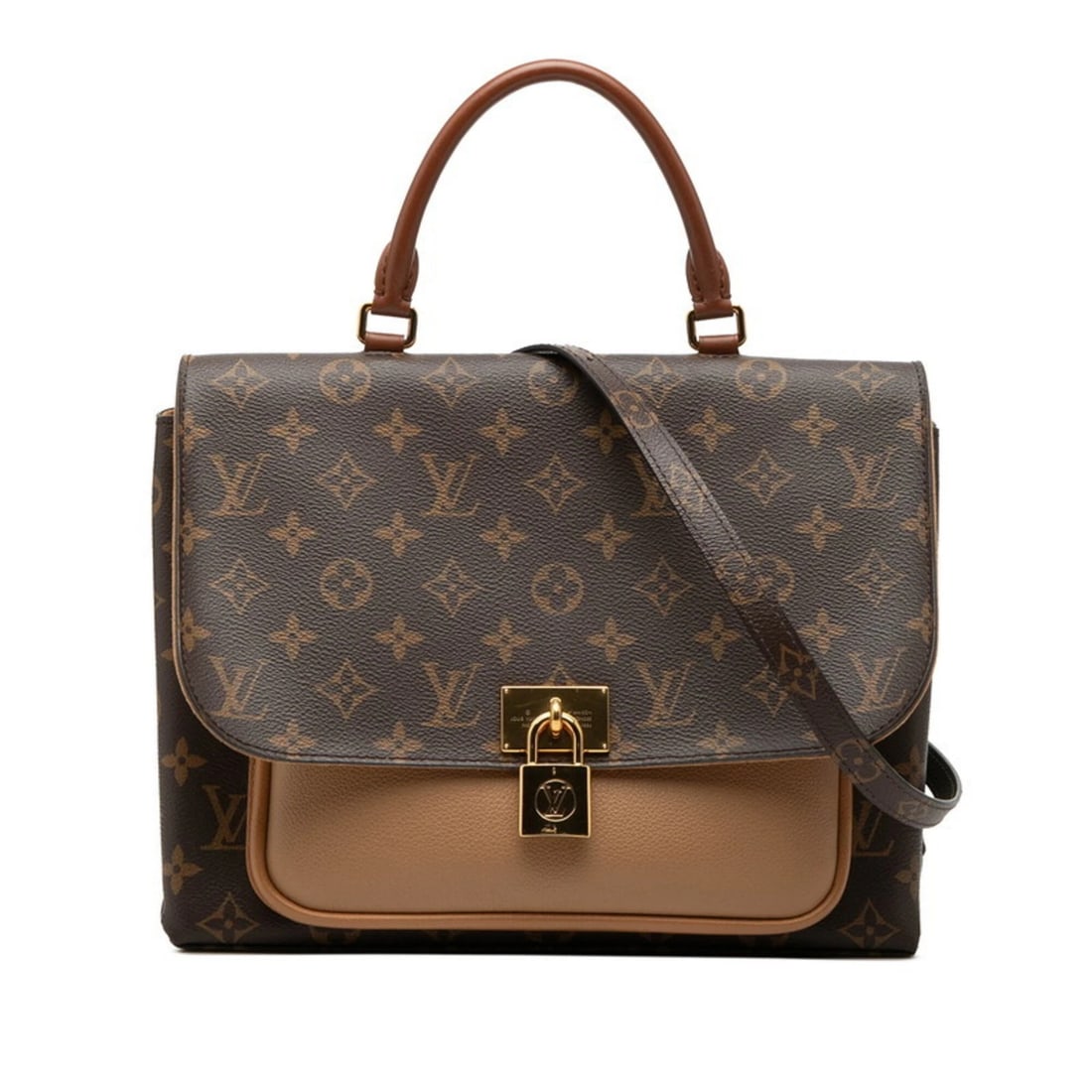 LOUIS VUITTON MONOGRAM MARIGNAN HANDBAG SHOULDER BAG 2WAY: Louis Vuitton Monogram Marignan Handbag Shoulder Bag 2WAY Brand: Louis Vuitton Type/Style: Handbag, Shoulder bag Material: PVC,Leather Color: Brown Size: (HxWxD)21cm x 29cm x 9cm / 8.26'' x 11.41'' x 